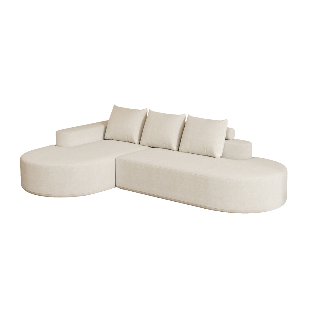 Modern Curved sofa ,Chenille Upholstered Sectional Sofa Couch Set,Modular 108.5' L Shaped Sectional Living Room Sofa Set With 3 Pillows,Free Combination Sofa Couch for Living Room,Bedroom