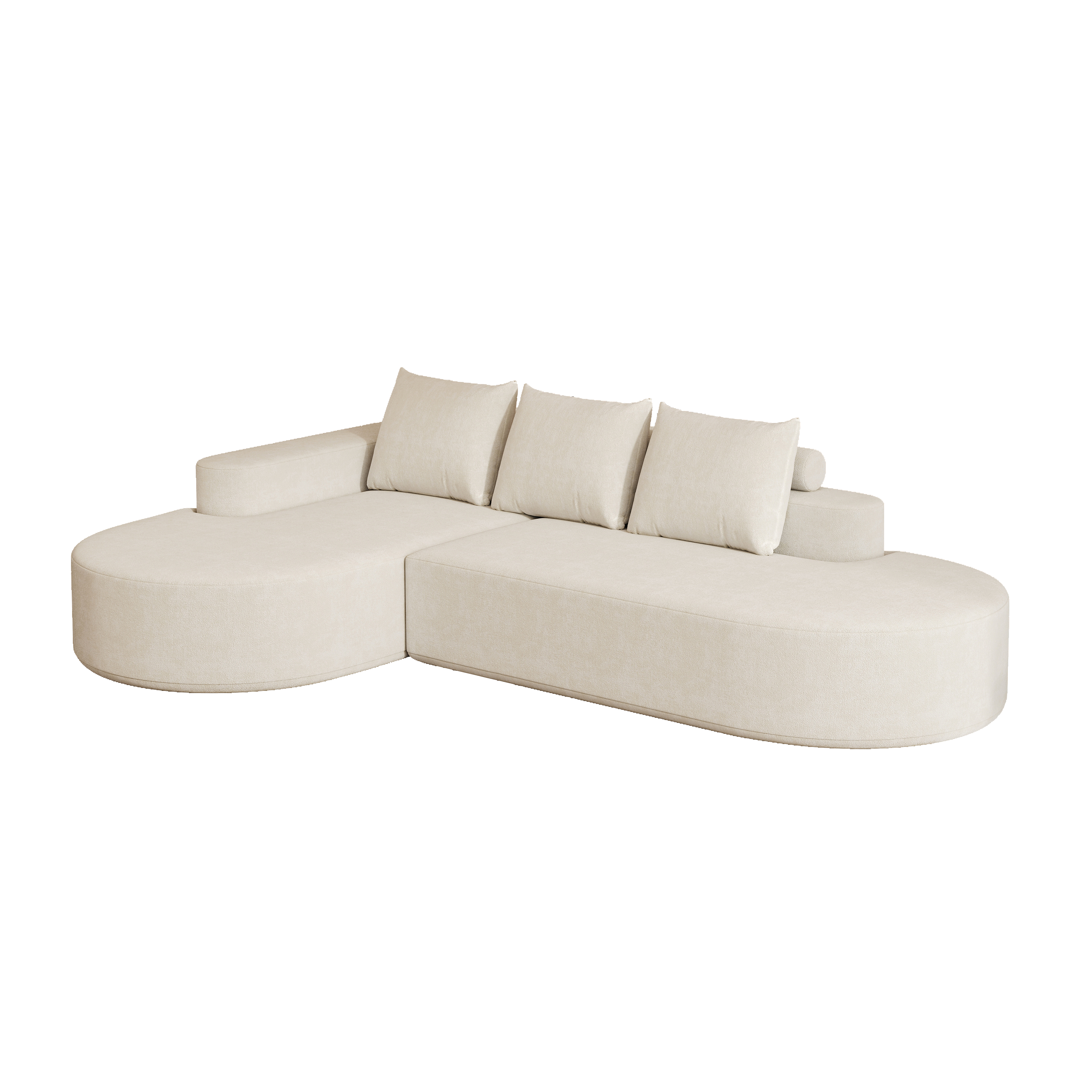 Modern Curved sofa ,Chenille Upholstered Sectional Sofa Couch Set,Modular 108.5' L Shaped Sectional Living Room Sofa Set With 3 Pillows,Free Combination Sofa Couch for Living Room,Bedroom