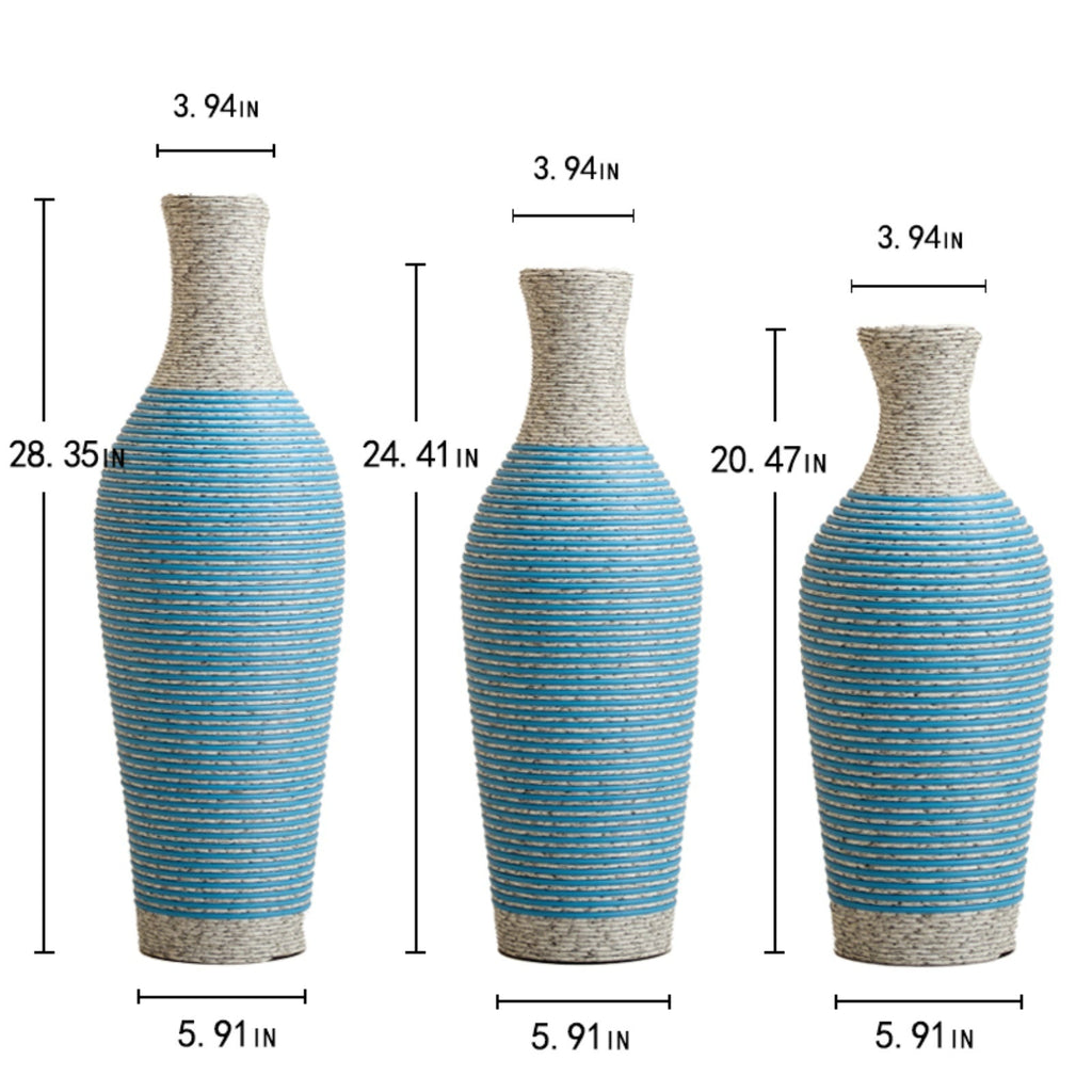 Desktop Vase, Brown Decorative Floor Vase, Classic and Neat Floor Vase, High Independent Flower Stand, Artificial Vine Vase, PVC Floor Vase, Home Decoration Flower Stand Set of 3 pieces