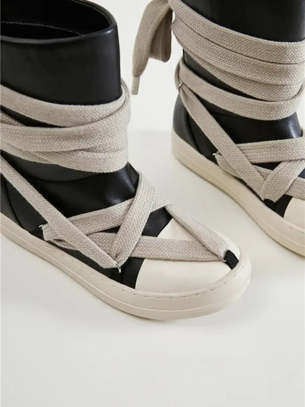 Lace-Up Round Neck Sneaker Boots