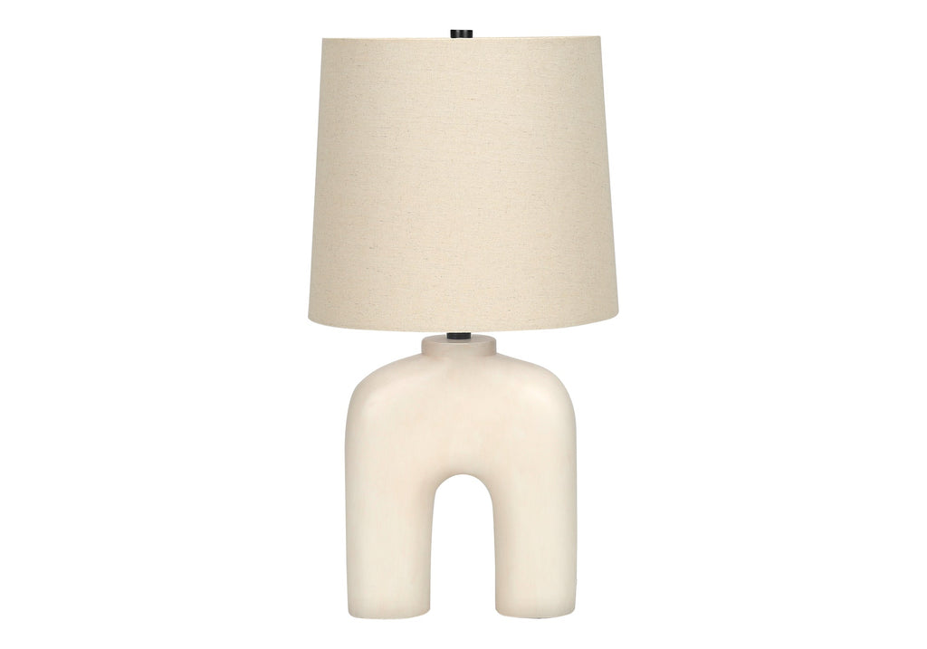 Lighting, 25'h, Table Lamp, Cream Resin, Beige Shade, Modern