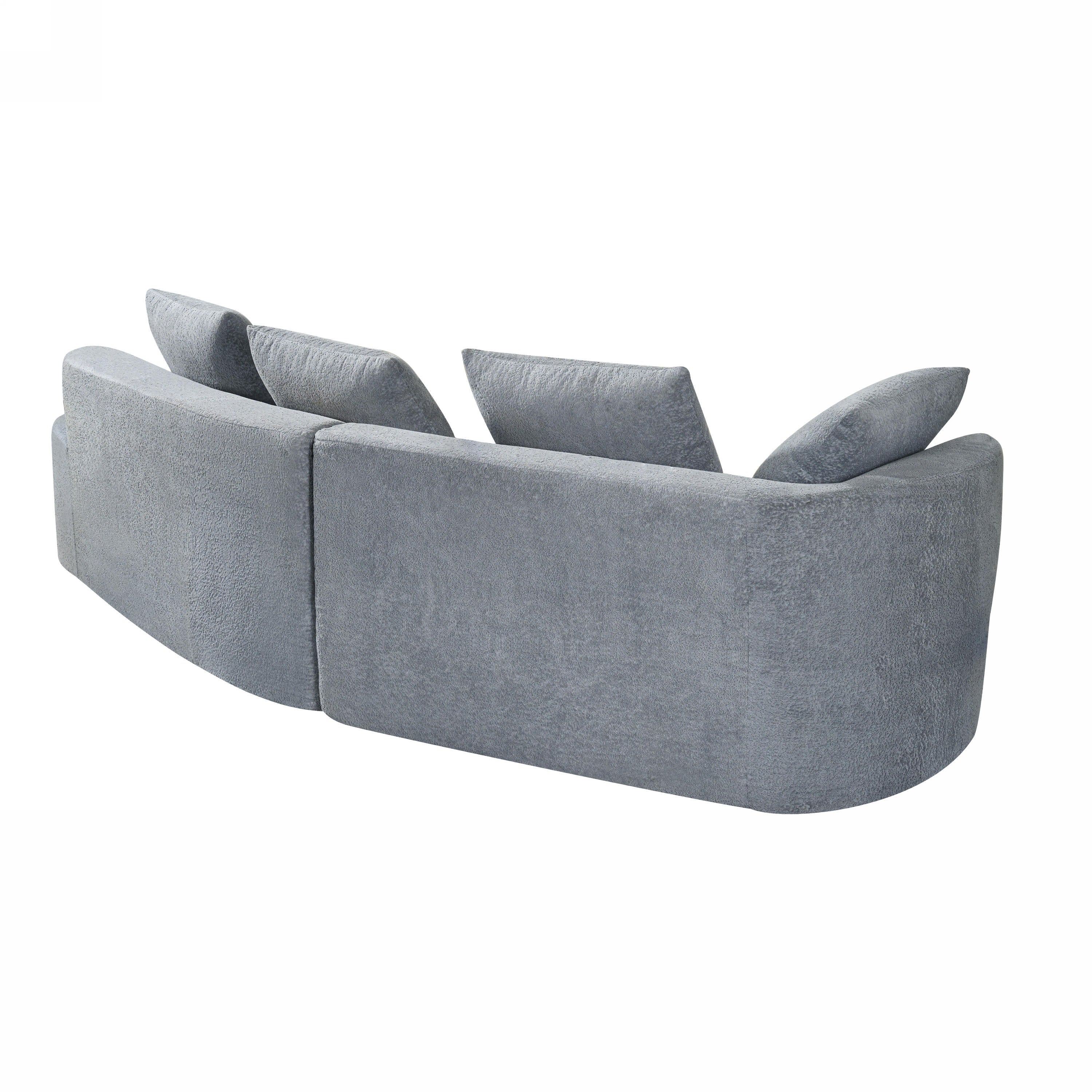 116' Modern Curved Sectional Sofa with High-Density Fully Compressed Sponge and Chaise Lounge, Pearl Upholstery, 2-Piece Set, Fully Assembled Right Hand Facing, Perfect for Living Room, Lounge