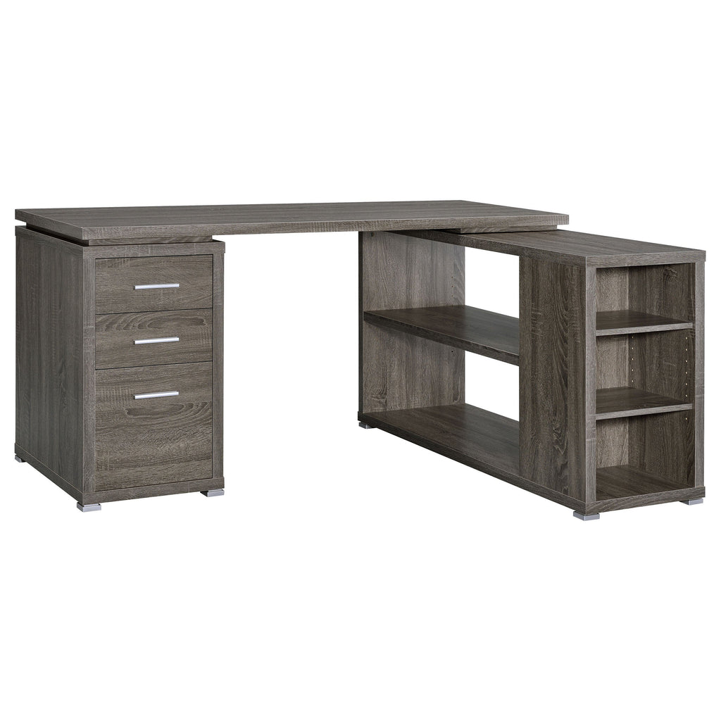 Tona Weathered Grey 3-Drawer L-shape Desk