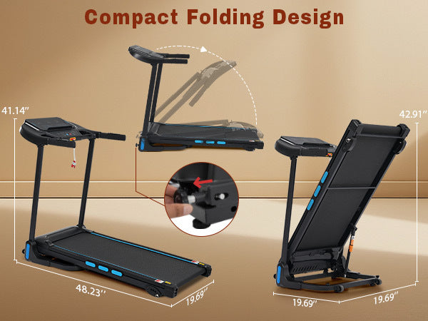 New Treadmills for Home, 3.5HP Hydraulic System Auto Foldable Treadmill with Incline,10MPH 350Lbs Weight Capacity Electric Treadmills with Heart Rate Sensors,Type C & USB Charge ,Bluetooth Speaker