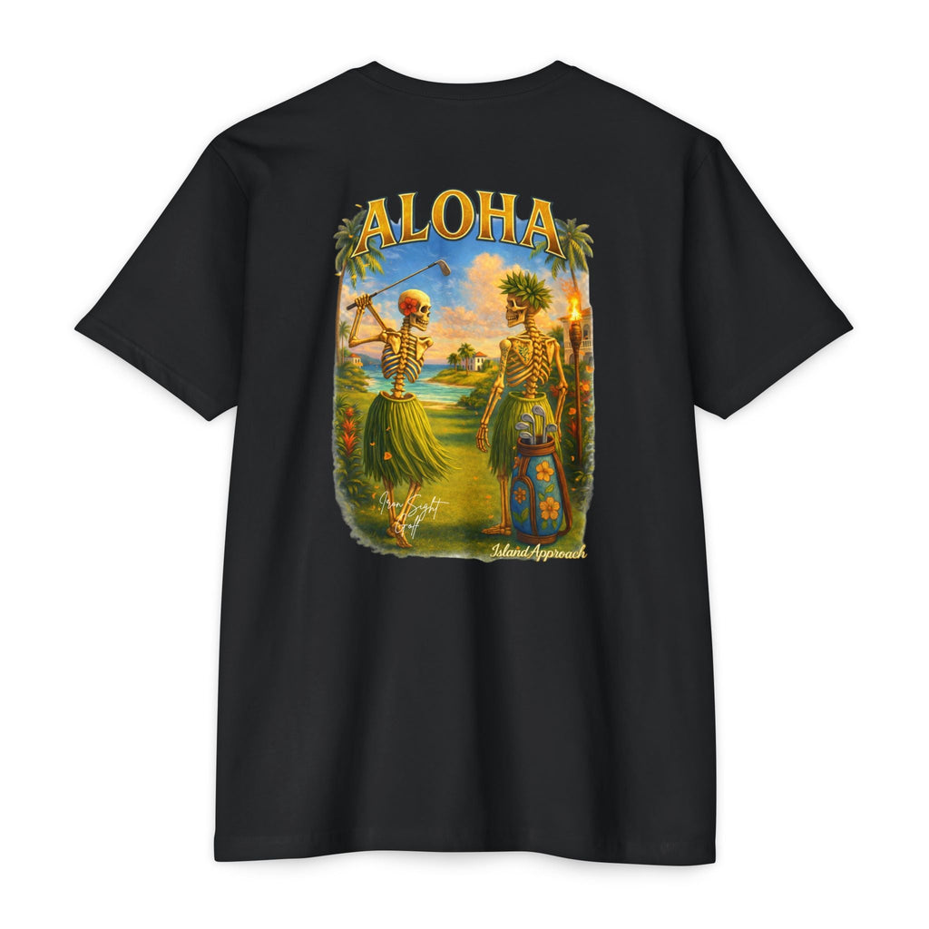 Aloha Island Skeleton Hawaiian Couple Golf T-Shirt