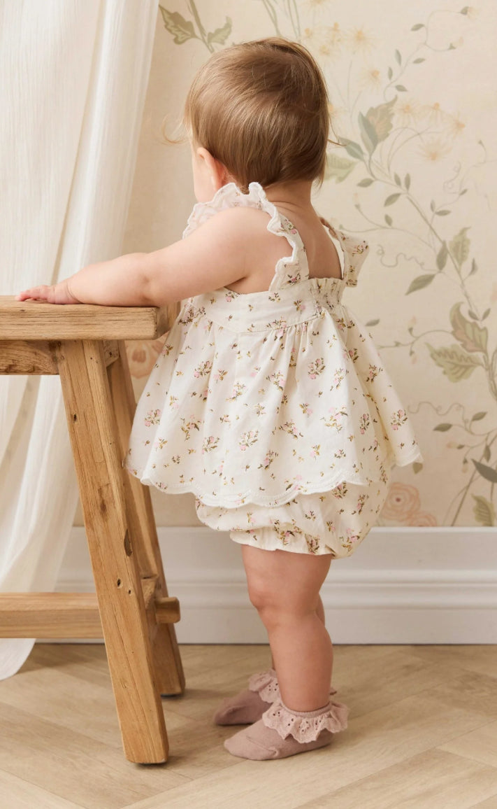 Jamie Kay - Organic Cotton Muslin Frill Bloomer & Harriet Top, Ayla Whisper