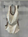 Planet Sea - 1 Pc Off White Brown Crochet