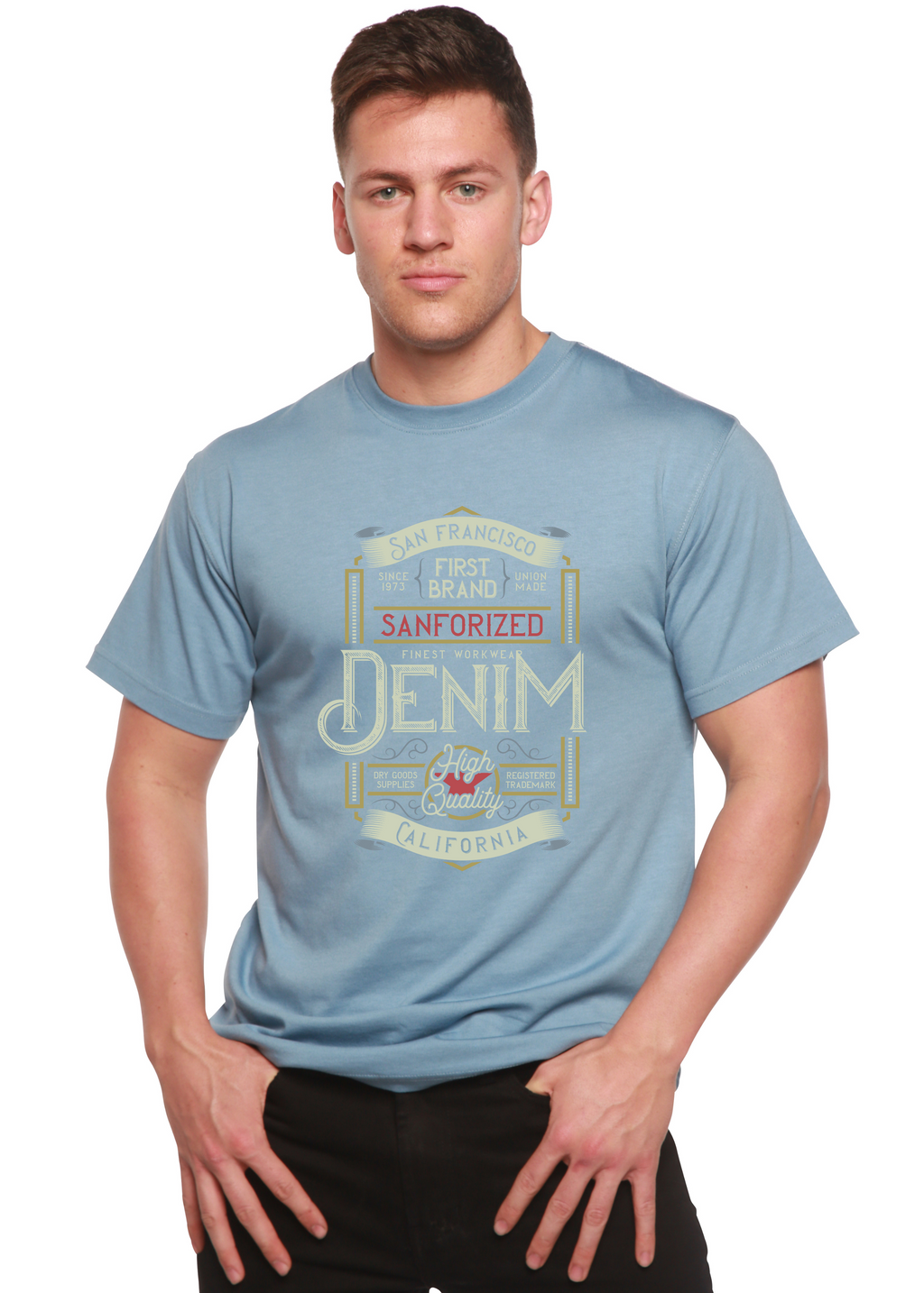 Denim California Men's Bamboo Viscose/Organic Cotton Short Sleeve Graphic T-Shirt