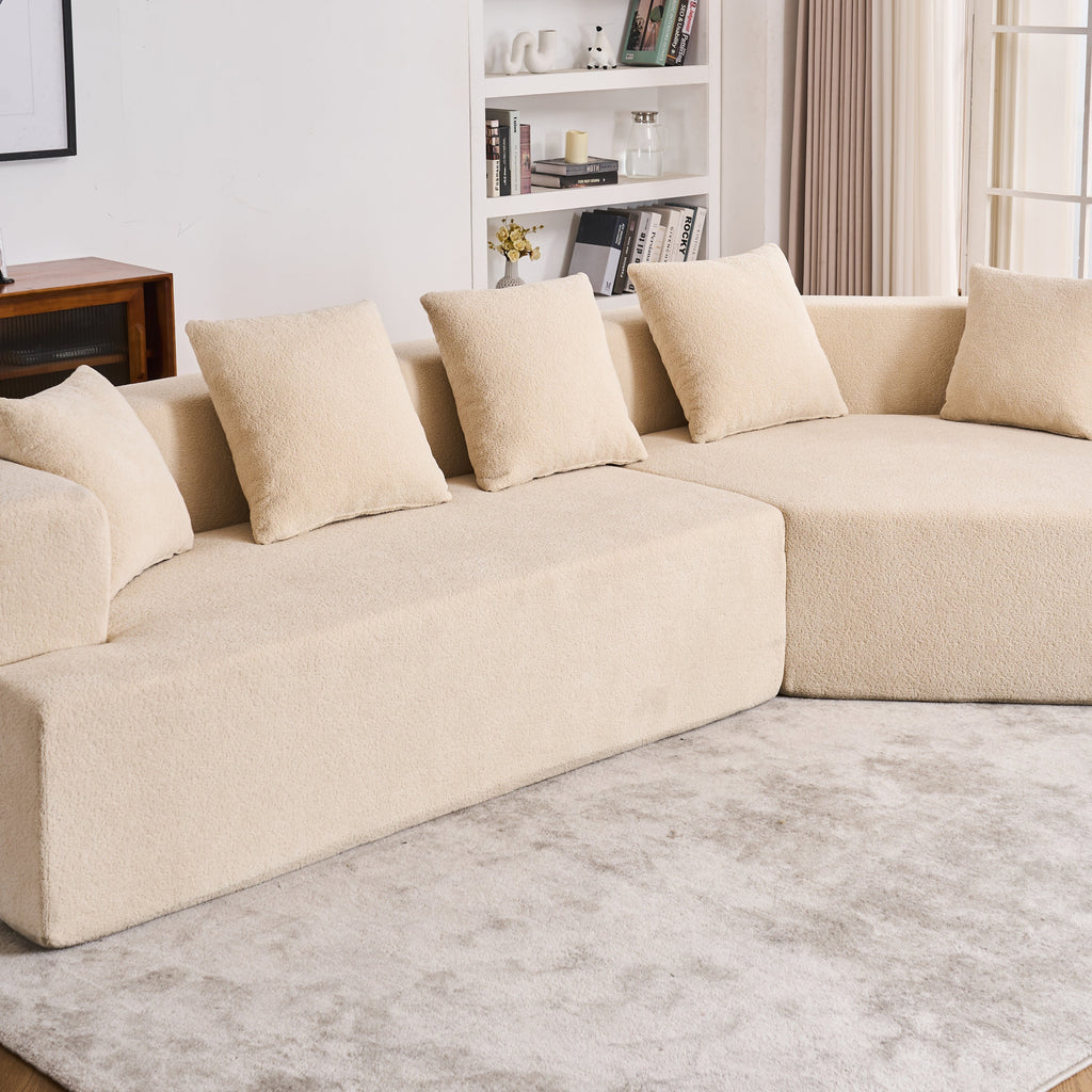 Memory Foam Couch, No Installation & Easy to Transport, Deep Seat Modern Sofa with Chenille Fabric, Couch for Living Room, Bedroom, Apartment, Home Office