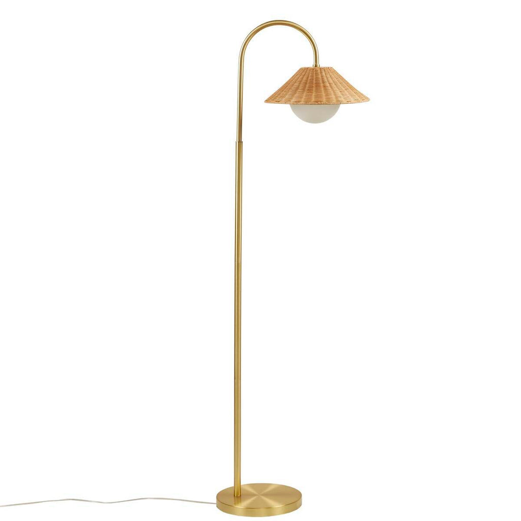 Rattan Weave Shade Floor Lamp Gold/Natural See below