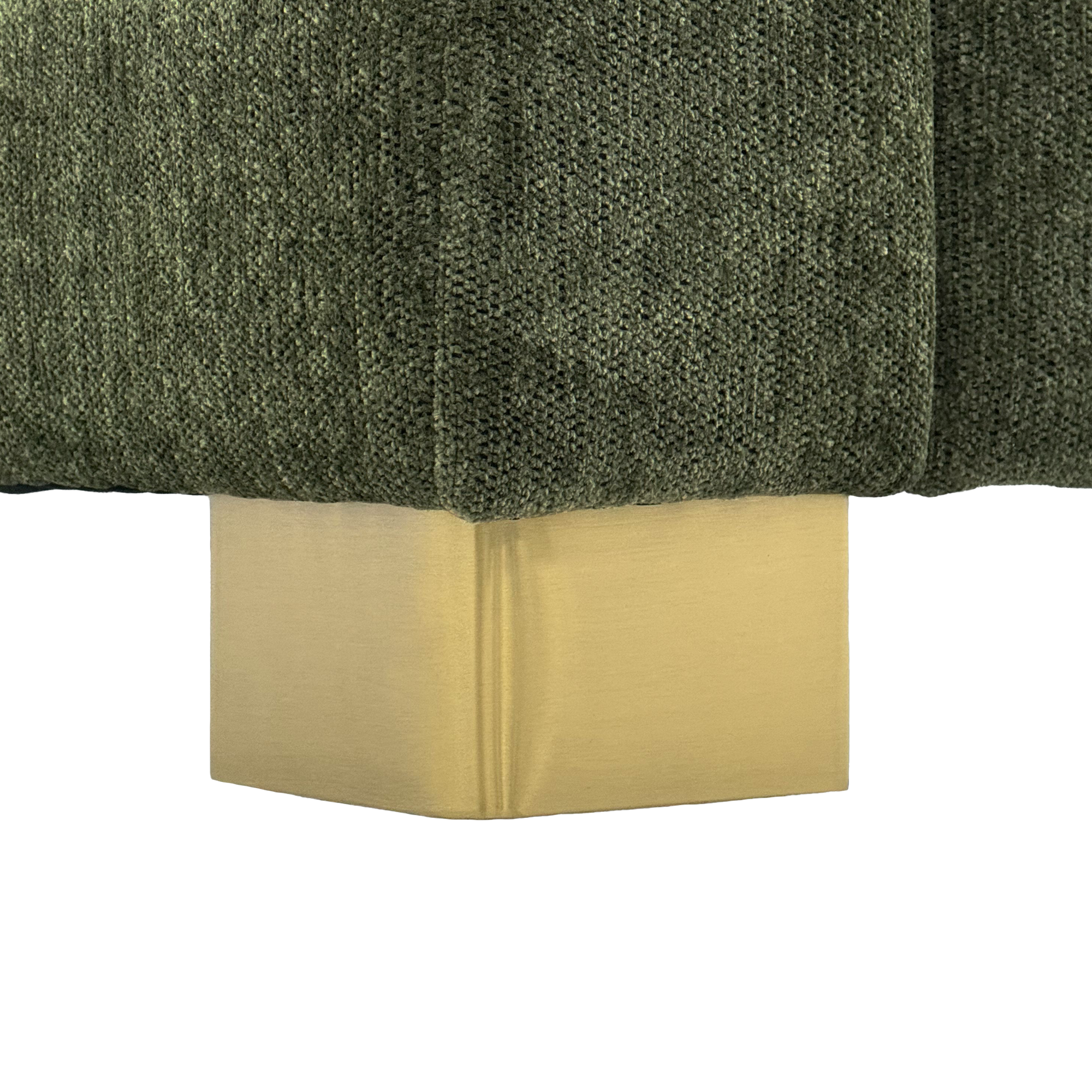 FX-P54-RG SOFA  Modern Green Chenille Sofa Couch, 3-Seater with Square-Tufted Design & Custom Stainless-Steel Legs Comfortable Living Room Couch for Apartment & Small Spaces