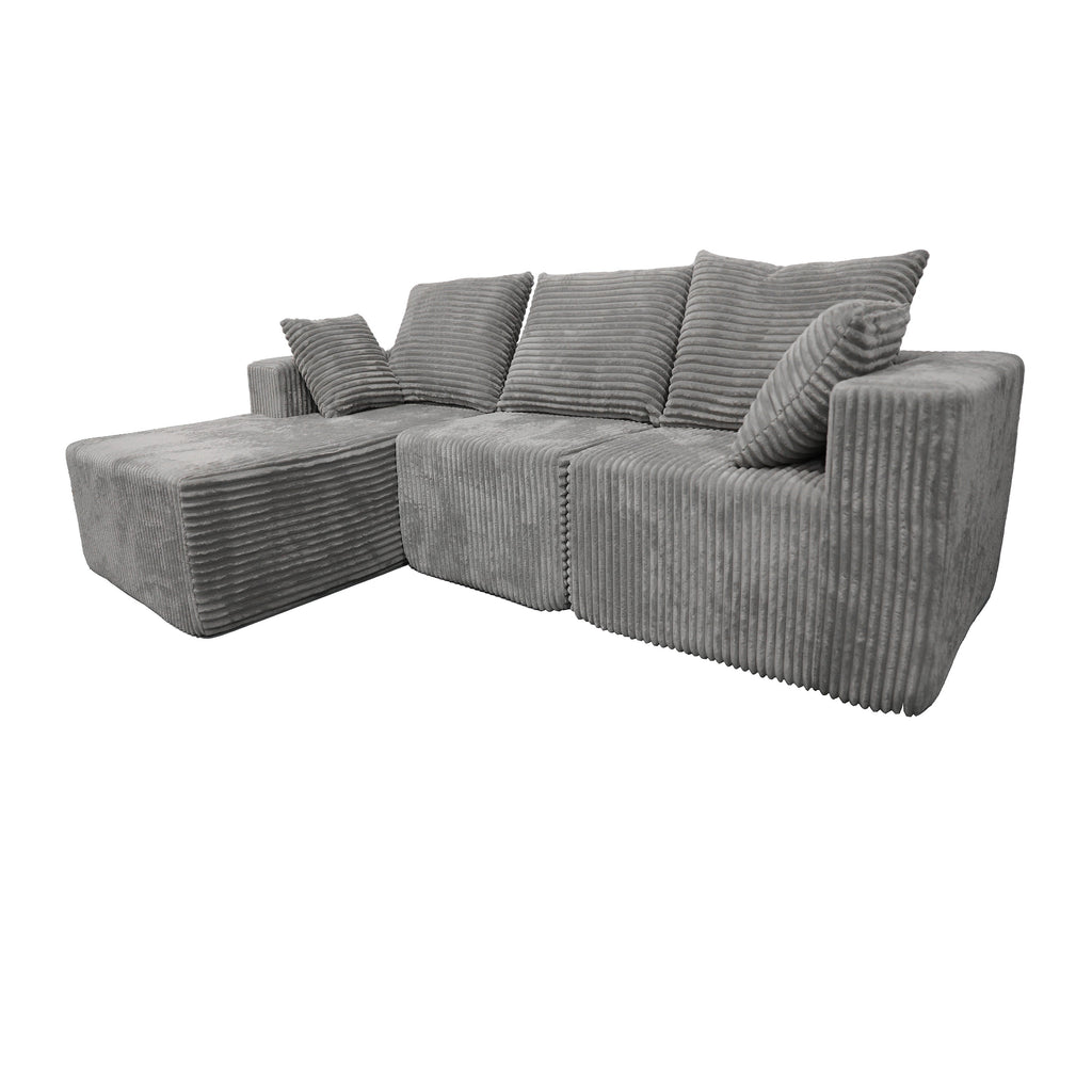 Corner combination sofa, sectional sofa ,couch sofa,sofa bed, made of high-density sponge and soft plush fabric, with multiple combinations available(gray)