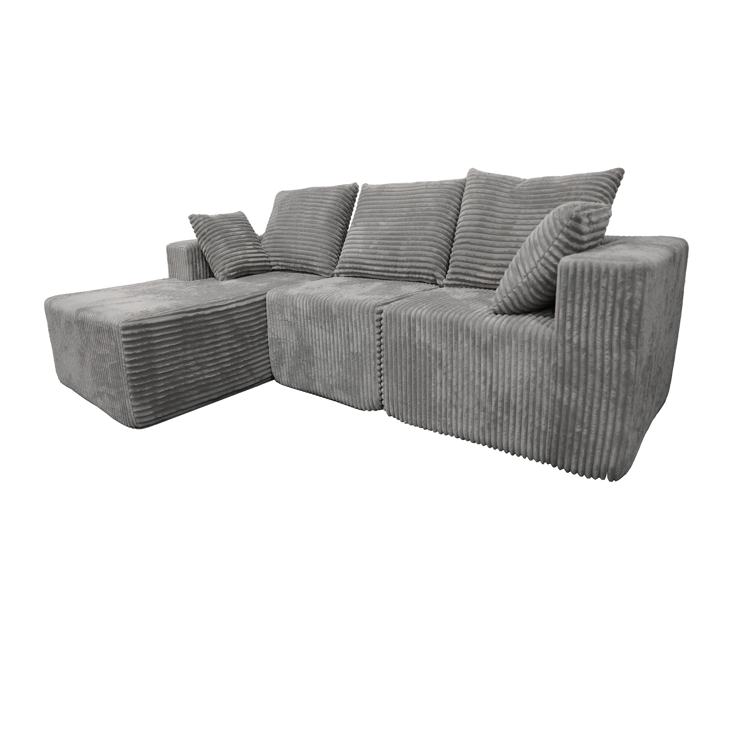 Corner combination sofa, sectional sofa ,couch sofa,sofa bed, made of high-density sponge and soft plush fabric, with multiple combinations available(gray)