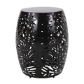 Modern Metal End Table - Large Decorative Accent Table Black Iron 16.50' x 16.50' x 20.50'