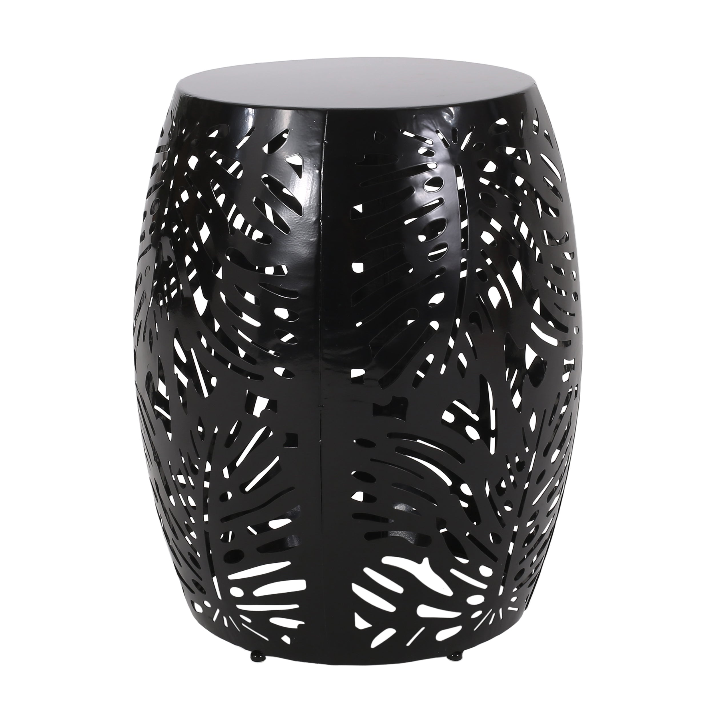 Modern Metal End Table - Large Decorative Accent Table Black Iron 16.50' x 16.50' x 20.50'