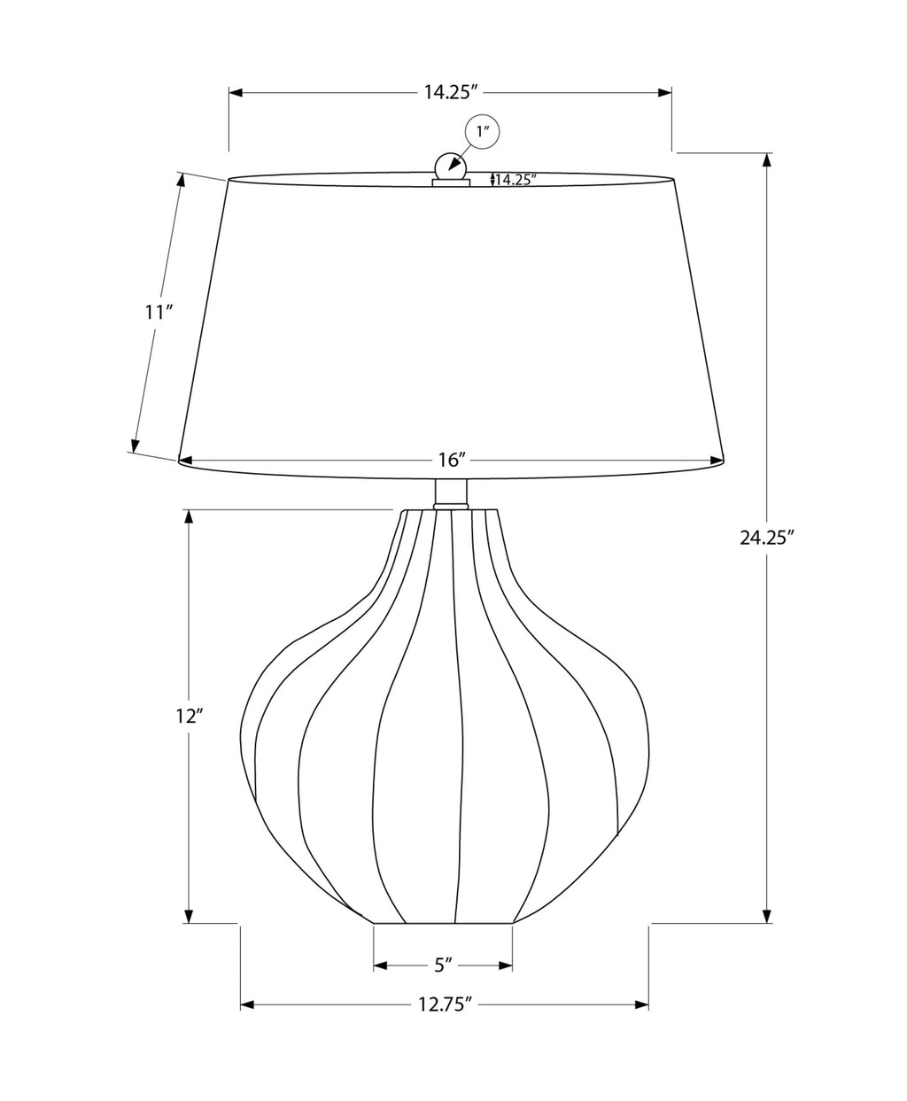 Lighting, 24'h, Table Lamp, Blue Ceramic, Ivory / Cream Shade, Transitional