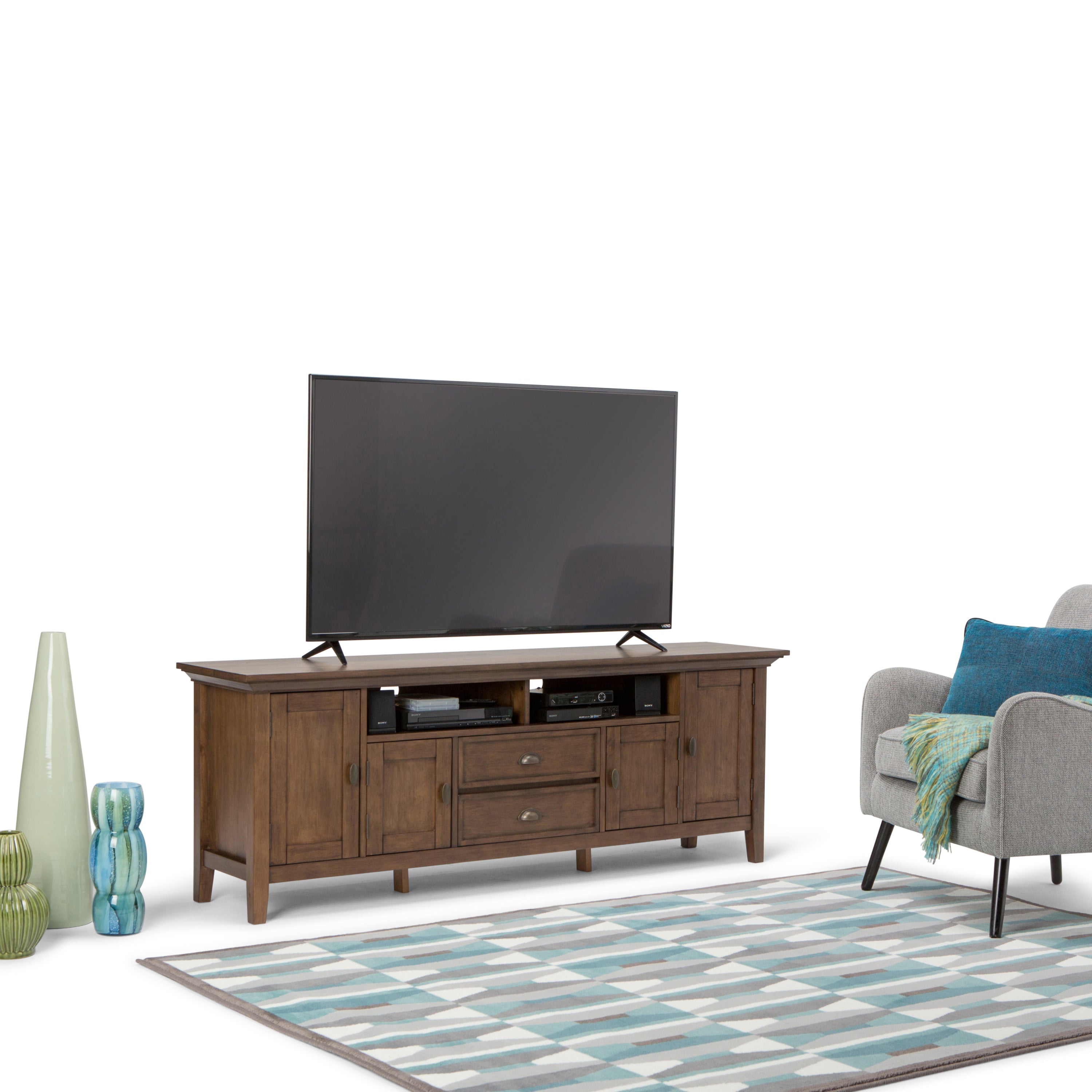 Redmond - 72' TV Media Stand - Rustic Natural Aged Brown