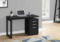 Computer Desk, Home Office, Laptop, Left, Right Set-up, Storage Drawers, 48'l, Work, Black Laminate, Contemporary, Modern