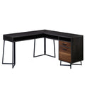 L-Shaped Desk, Dark Walnut finish