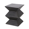 Modern Outdoor Lightweight Concrete Side Table with Geometric Design in Copper