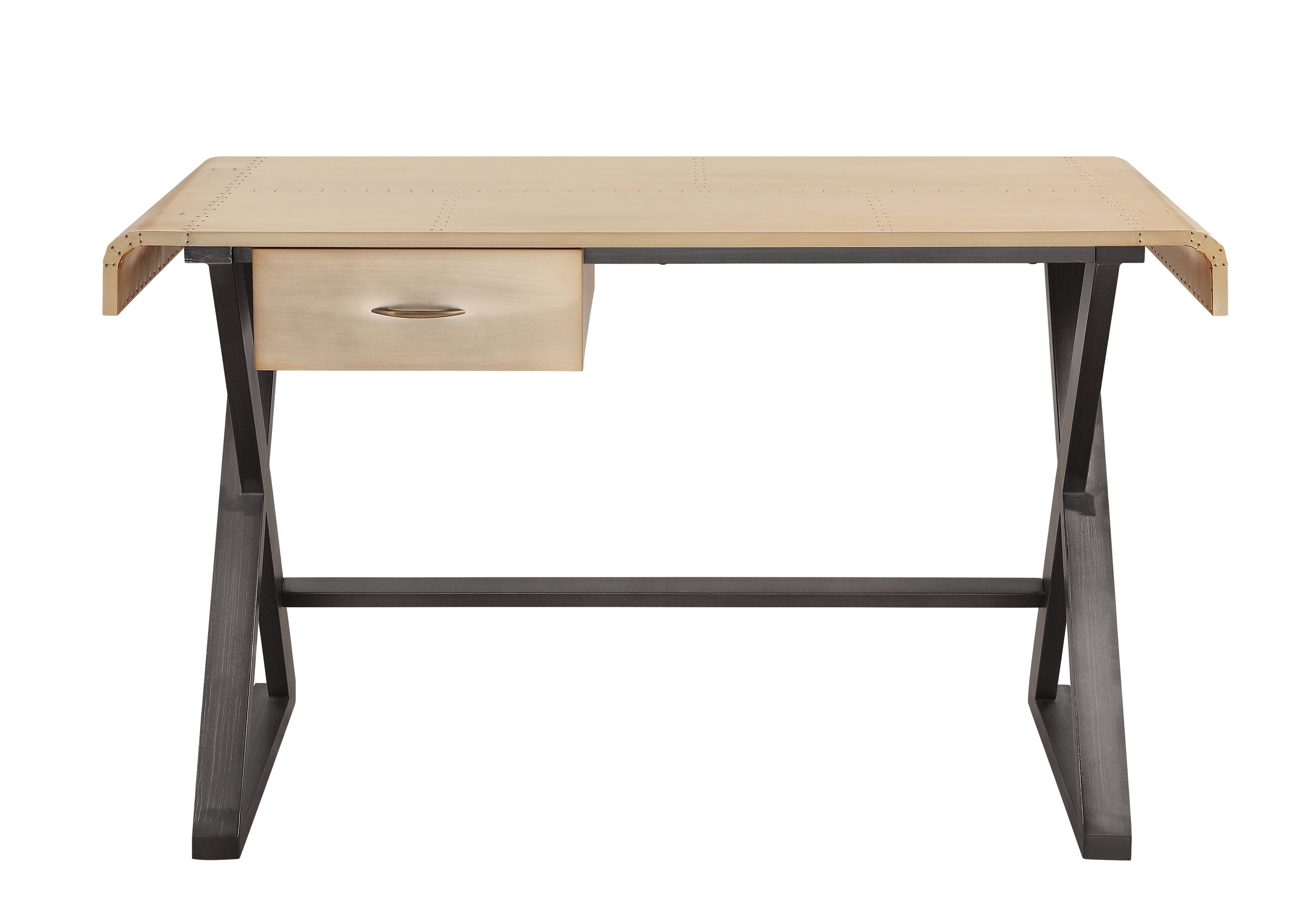 Danton Gold Aluminum Rectangular Writing Desk