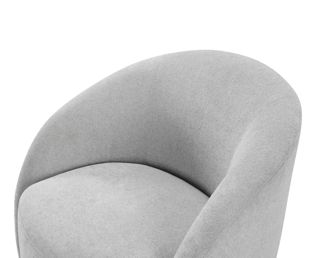 Light Gray Boucle Swivel Barrel Chair 1pc Solid Wood Durable Contemporary Living Room Furniture Luxurious Accent Seating