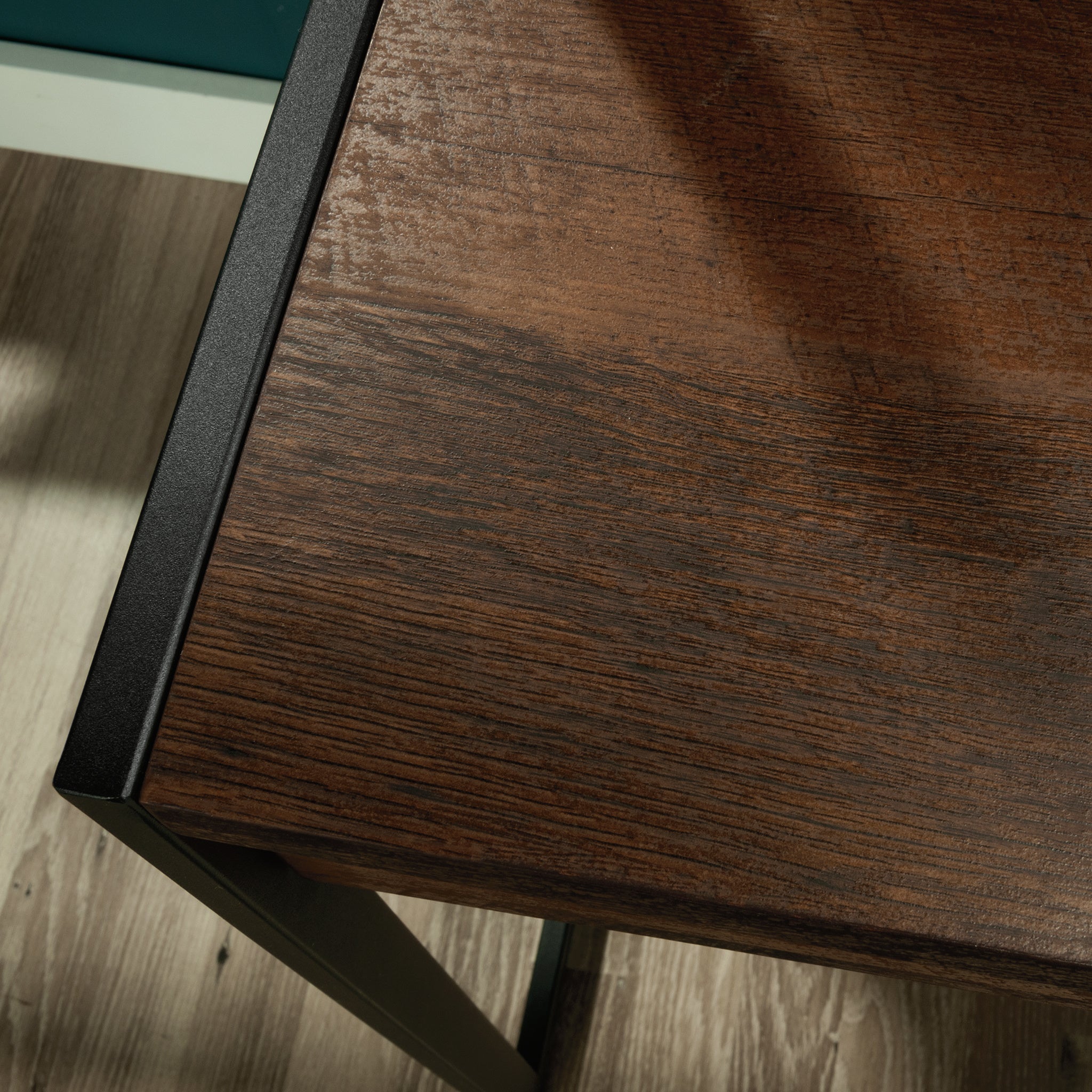 Desk With Hutch, Brown finish