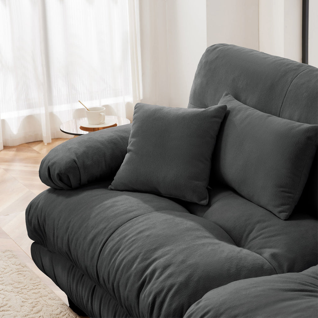 Free Combination Modular Sectional Sofa,U Shaped Couch for Living Room, 4-Seater Comfy Cloud Couch with 2 Ottomans, Chenille Gray