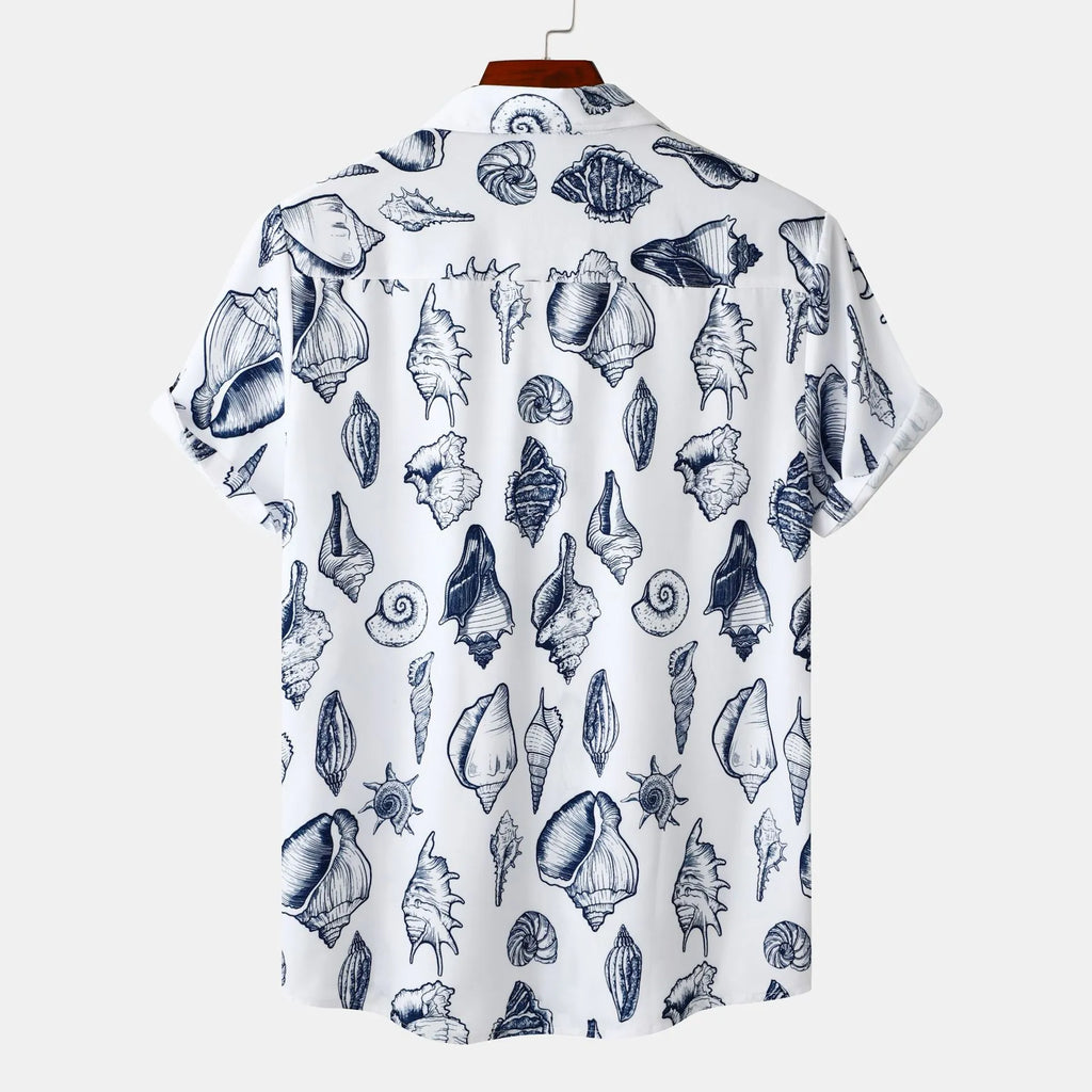 Printed Button Up Short Sleeve Shirt