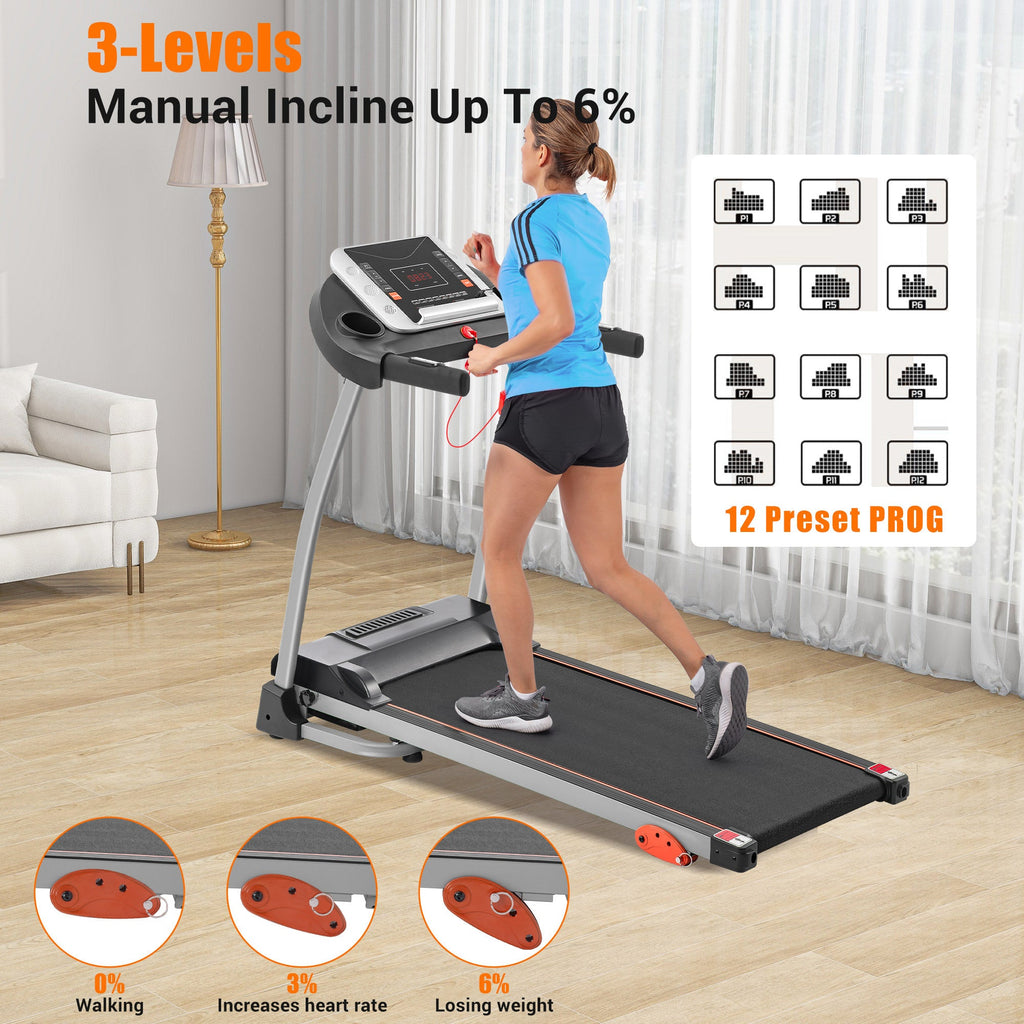 Treadmills for Home,Foldable Treadmill with Incline, 300LBS Capacity Motorized Treadmills for Running Walking Exercise,2.5HP Quiet Treadmill Machine for Home with Heart Rate Sensors & Speaker