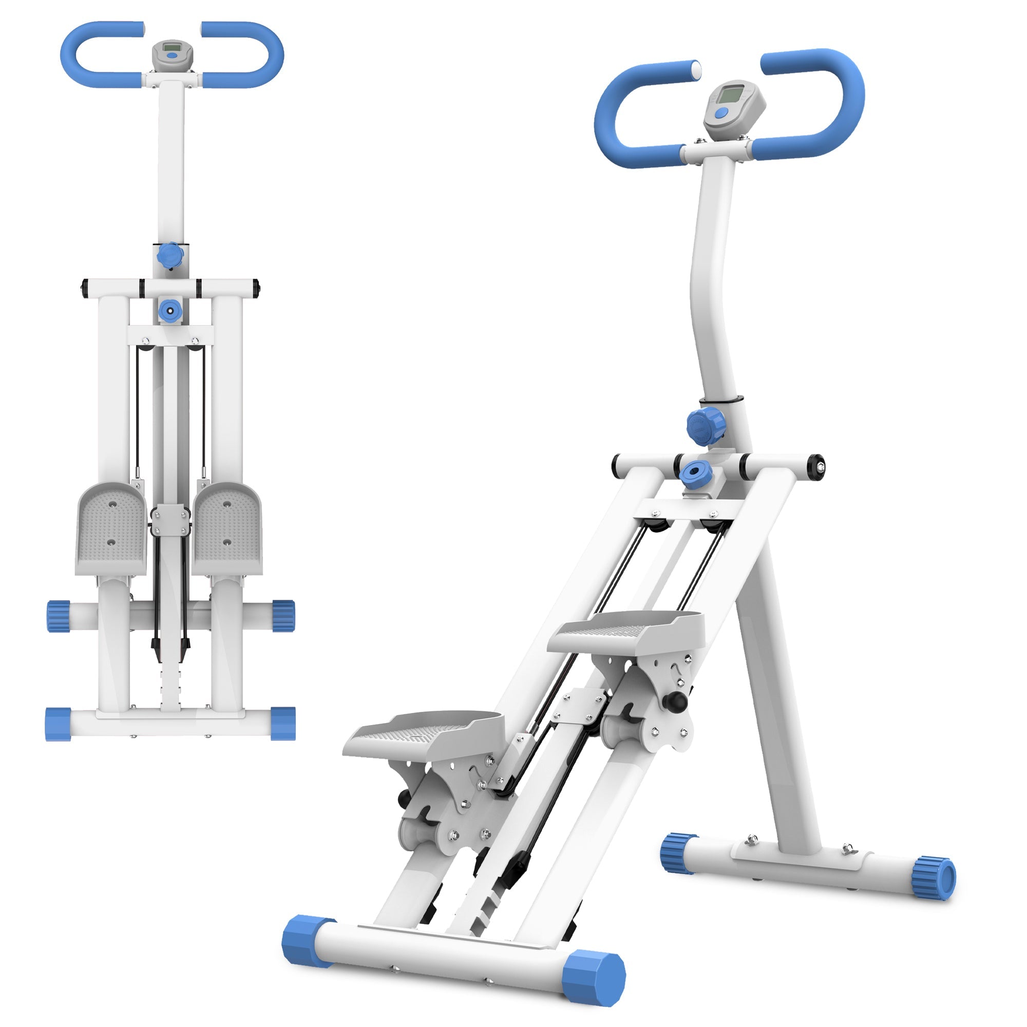 Stair Stepper with resistance Home-Upgrade Vertical Climber Workout Machine for Full-Body Exercise Climber Fitness Equipment with Stable Frame Adjustable Handlebar-Blue