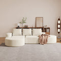 Modern Curved sofa ,Chenille Upholstered Sectional Sofa Couch Set,Modular 108.5' L Shaped Sectional Living Room Sofa Set With 3 Pillows,Free Combination Sofa Couch for Living Room,Bedroom