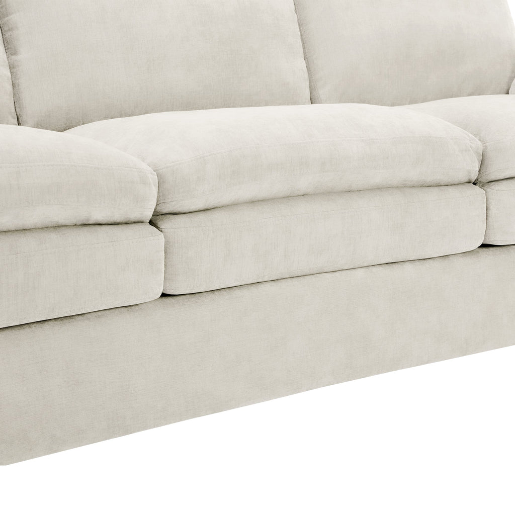 89'  Cozy Upholstered 3-seater Sofa Oversized Comfy Cloud Sofa Double Cushion 3-seater Sofa Plush Cushion Sofa Couch for Living Room, Beige