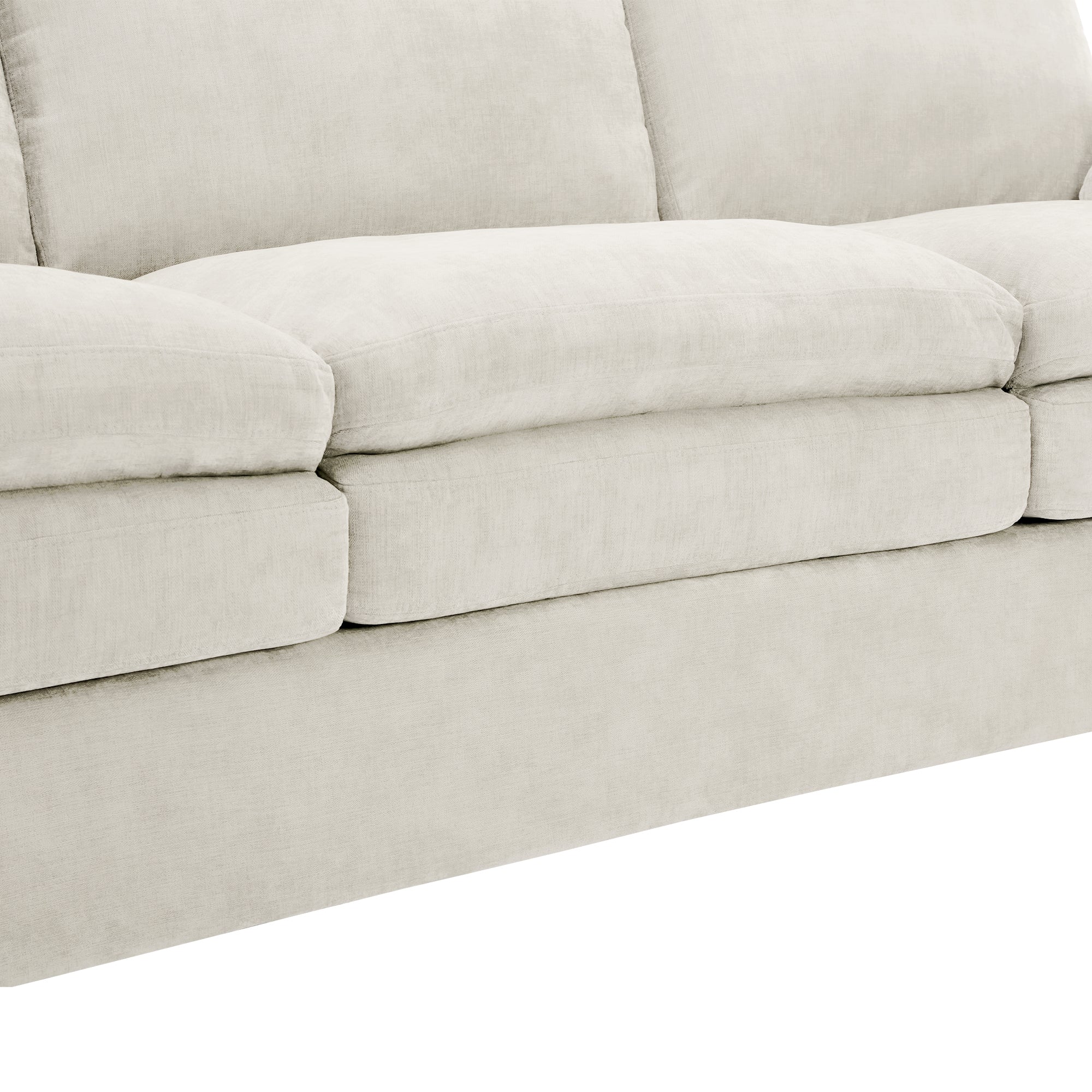 89'  Cozy Upholstered 3-seater Sofa Oversized Comfy Cloud Sofa Double Cushion 3-seater Sofa Plush Cushion Sofa Couch for Living Room, Beige