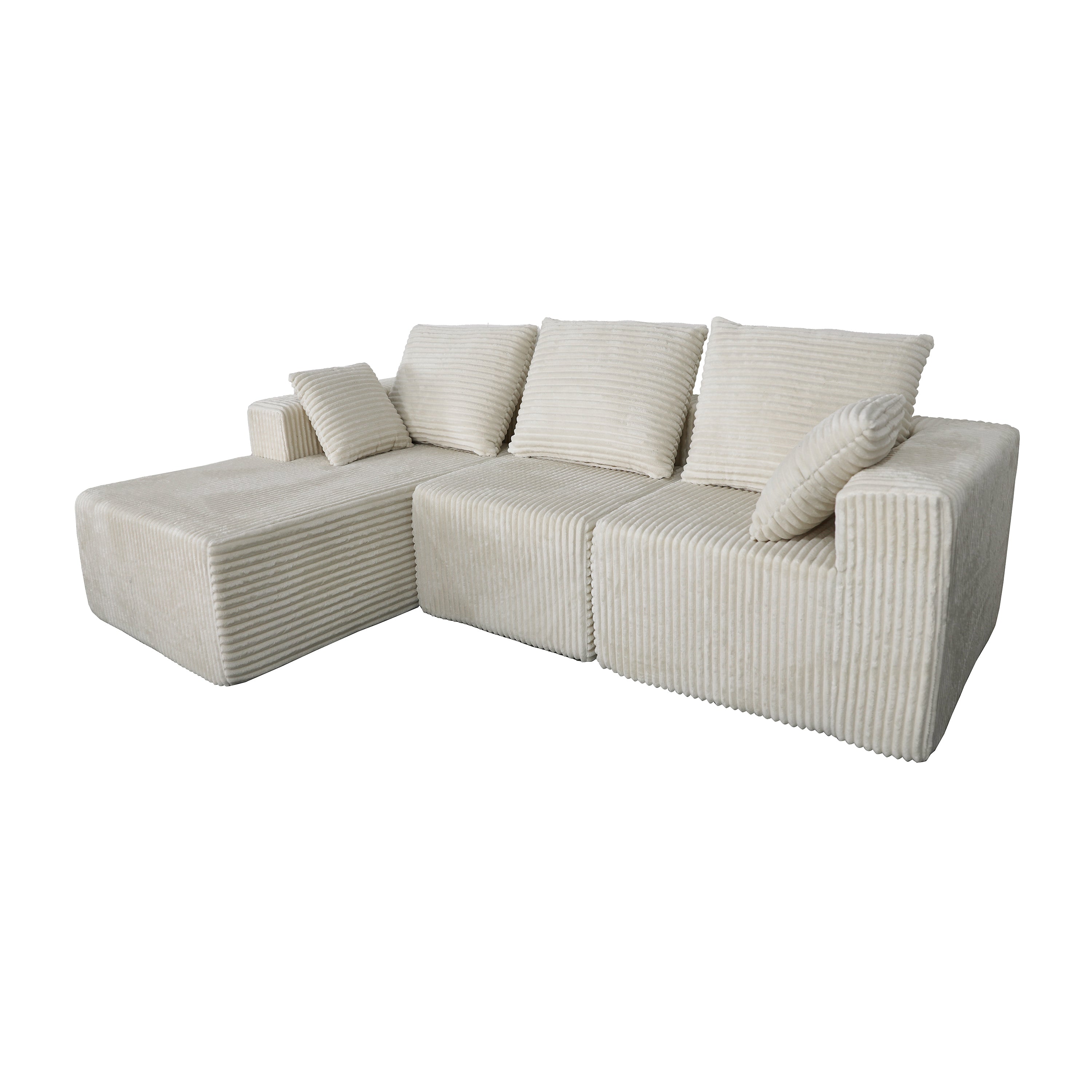 Corner combination sofa, sectional sofa ,couch sofa,sofa bed, made of high-density sponge and soft plush fabric, with multiple combinations available(beige)