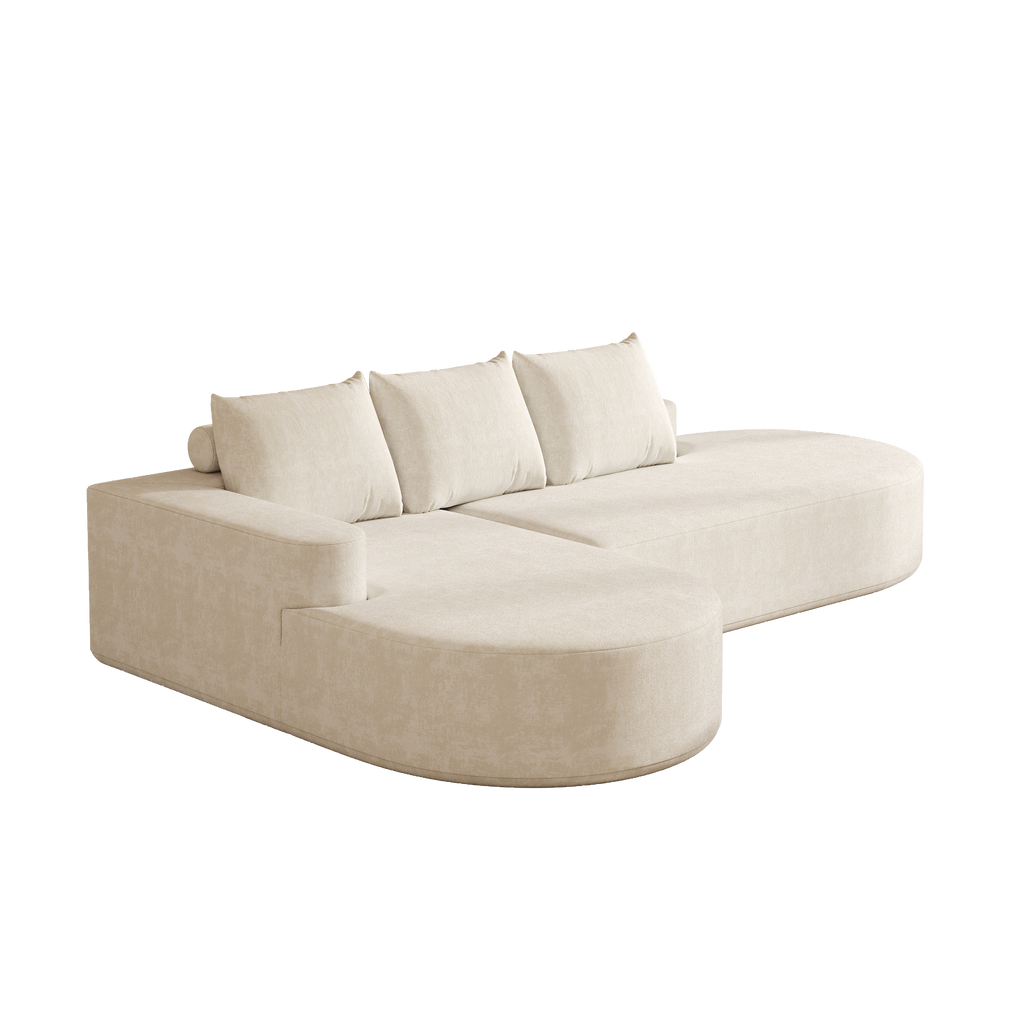 Modern Curved sofa ,Chenille Upholstered Sectional Sofa Couch Set,Modular 108.5' L Shaped Sectional Living Room Sofa Set With 3 Pillows,Free Combination Sofa Couch for Living Room,Bedroom