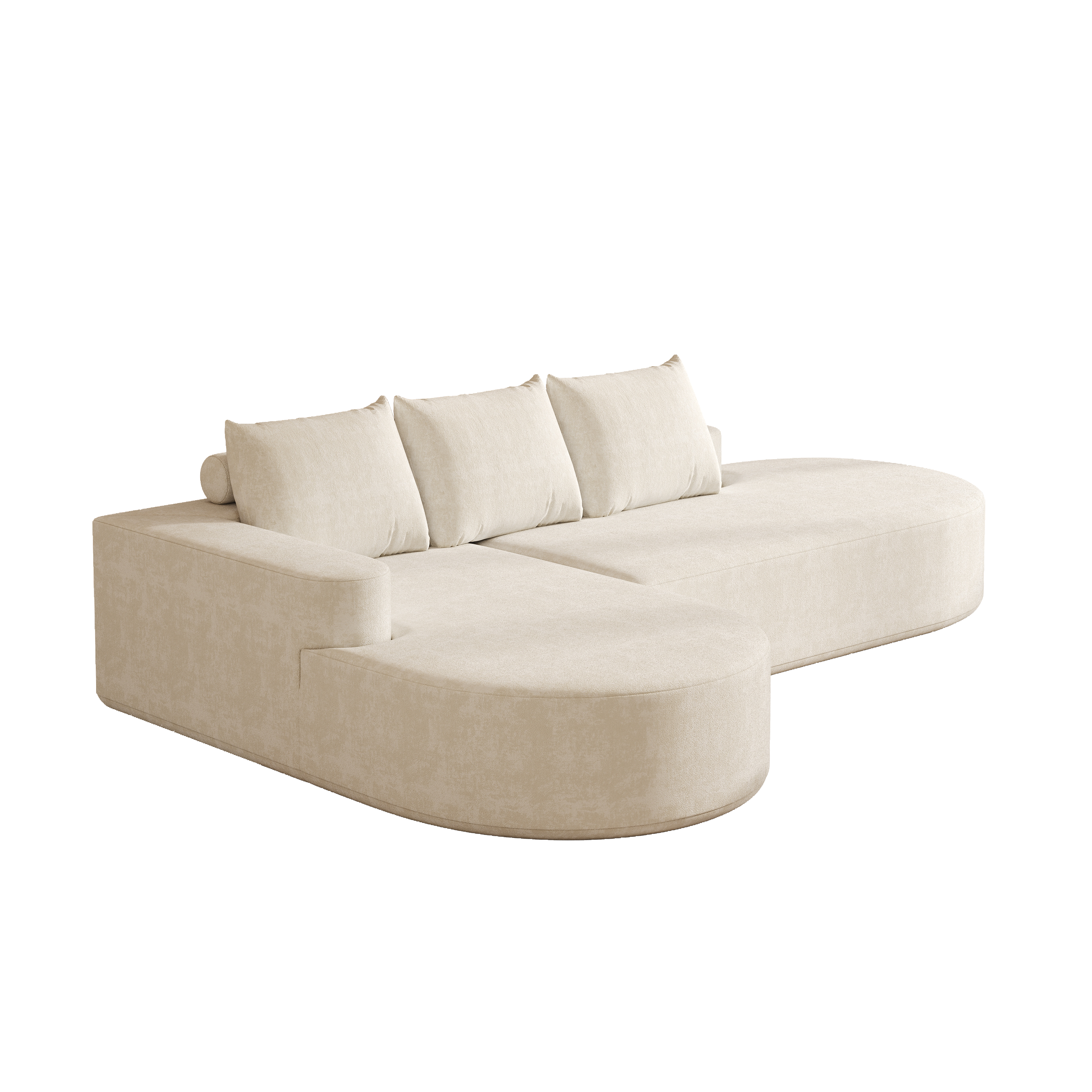 Modern Curved sofa ,Chenille Upholstered Sectional Sofa Couch Set,Modular 108.5' L Shaped Sectional Living Room Sofa Set With 3 Pillows,Free Combination Sofa Couch for Living Room,Bedroom