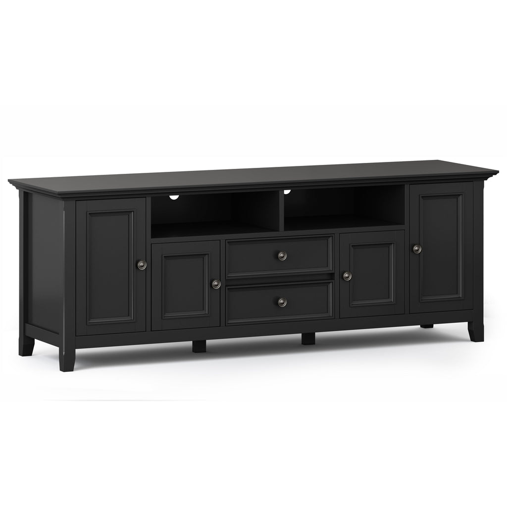 Amherst 72 inch Solid Wood TV Media Stand in Black