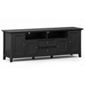 Amherst 72 inch Solid Wood TV Media Stand in Black