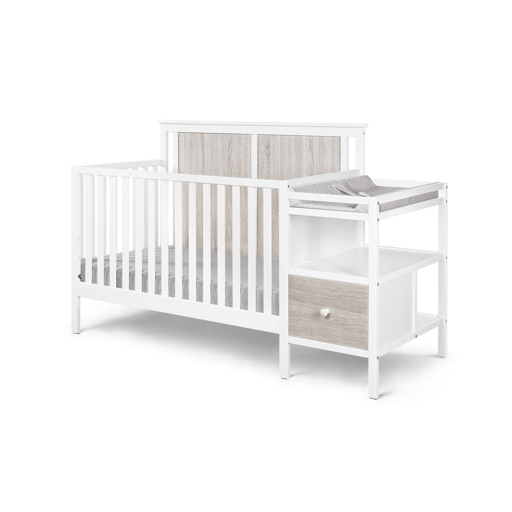 Connelly 4-in-1 Crib and Changer Combo White/Rockport Gray