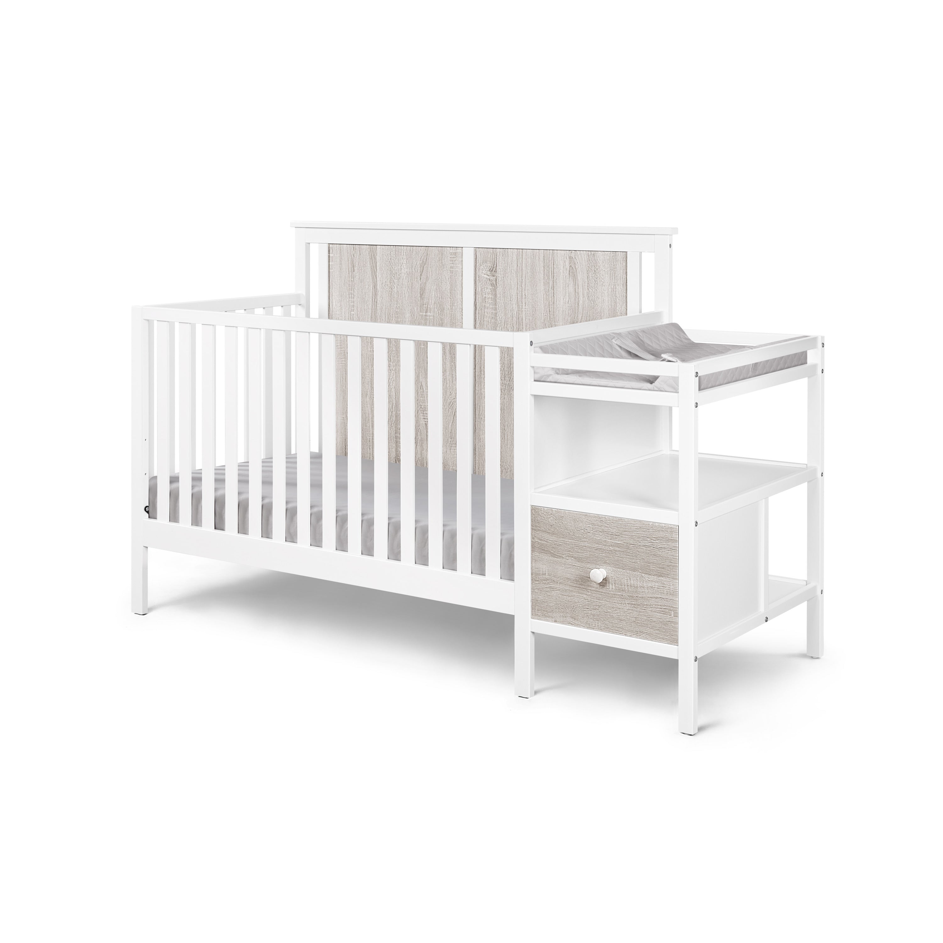 Connelly 4-in-1 Crib and Changer Combo White/Rockport Gray