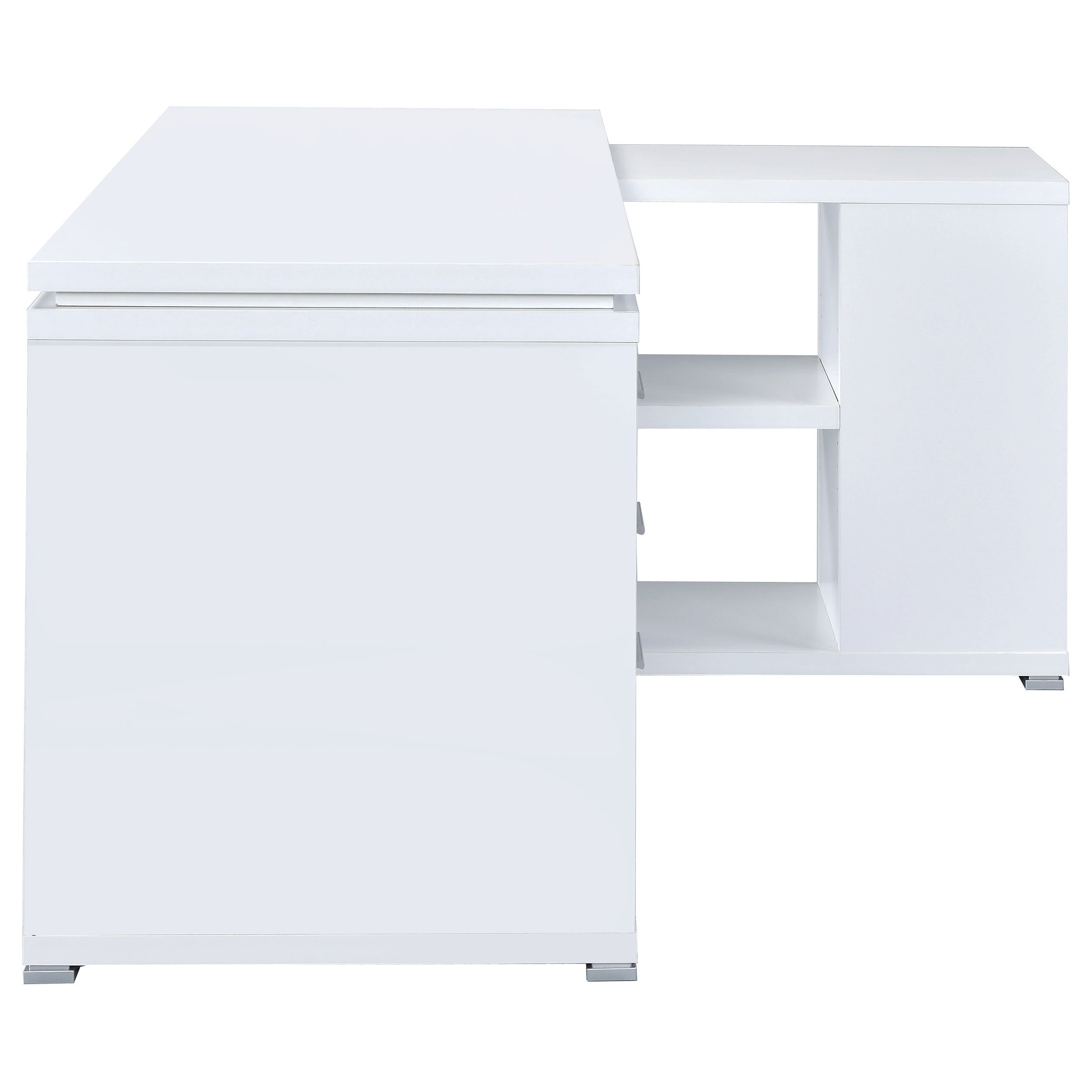 Tona White Driftwood 3-Drawer L-Shape Computer Desk