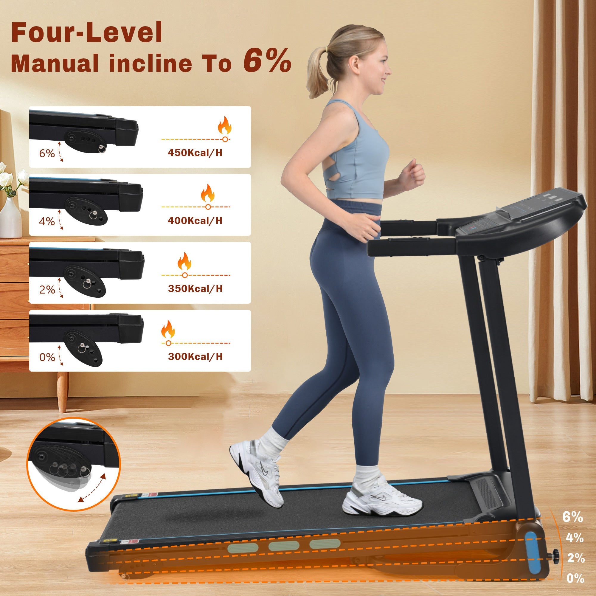 New Treadmills for Home, 3.5HP Hydraulic System Auto Foldable Treadmill with Incline,10MPH 350Lbs Weight Capacity Electric Treadmills with Heart Rate Sensors,Type C & USB Charge ,Bluetooth Speaker