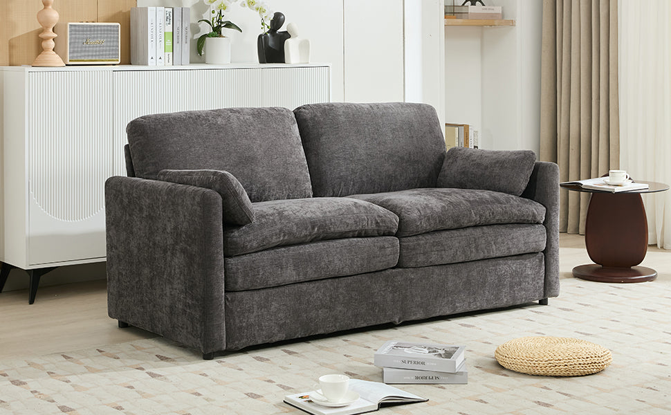 68.1' Cozy Upholstered Loveseat Sofa Oversized Comfy Comfy Cloud Sofa Double Cushion Loveseat Sofa Plush Cushion Sofa Couch for Living Room, Grey