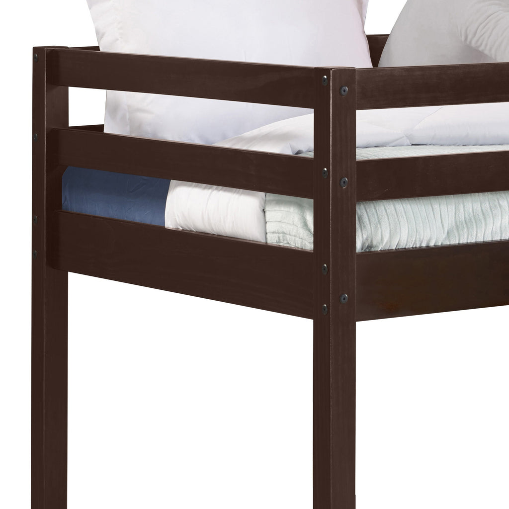 Espresso Twin Loft Bed with Ladder