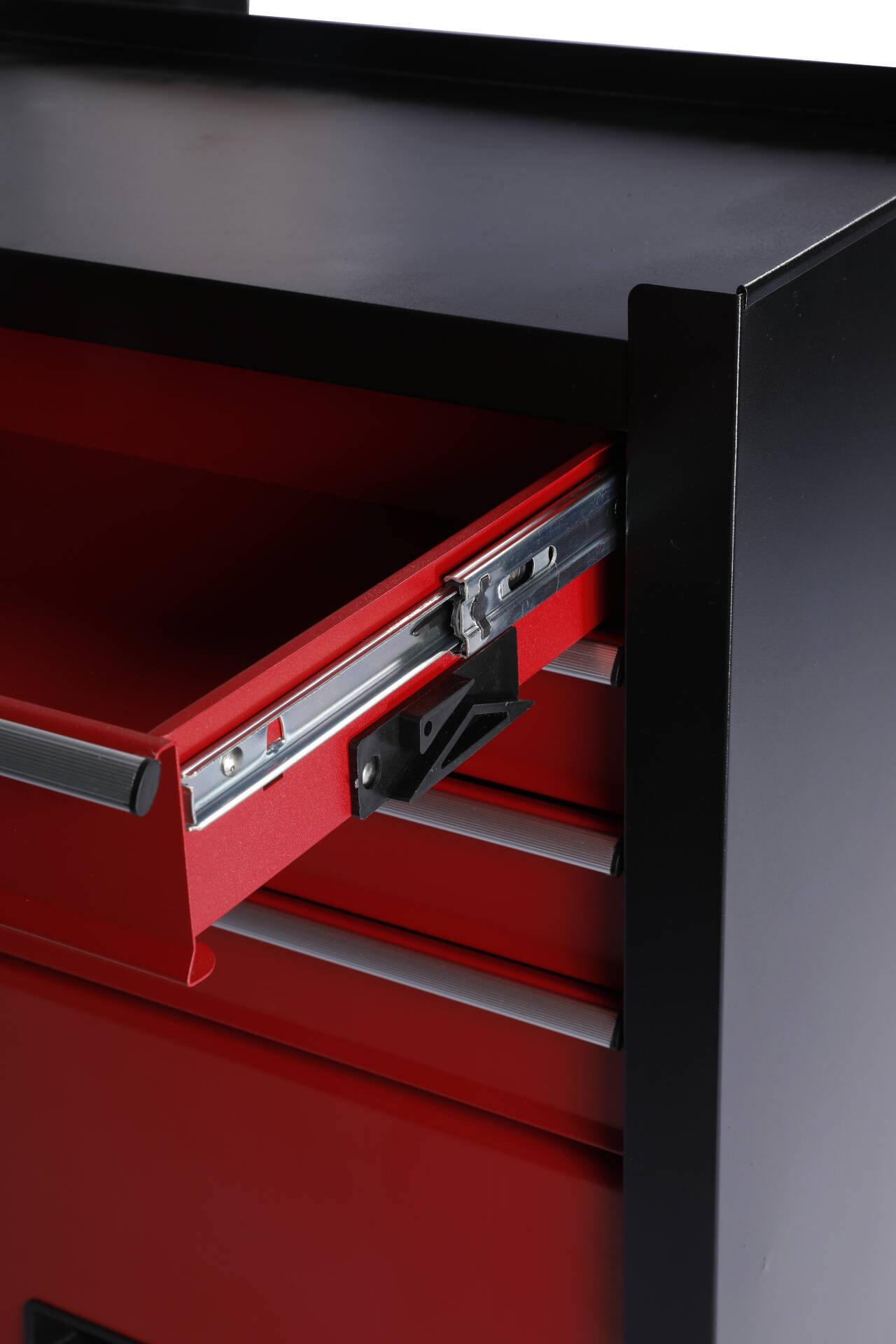 Four drawer rolling toolbox, tool cart with 4 wheels and drawers, large capacity detachable mobile tool storage cabinet for workshops, garages, maintenance rooms, and mechanics
