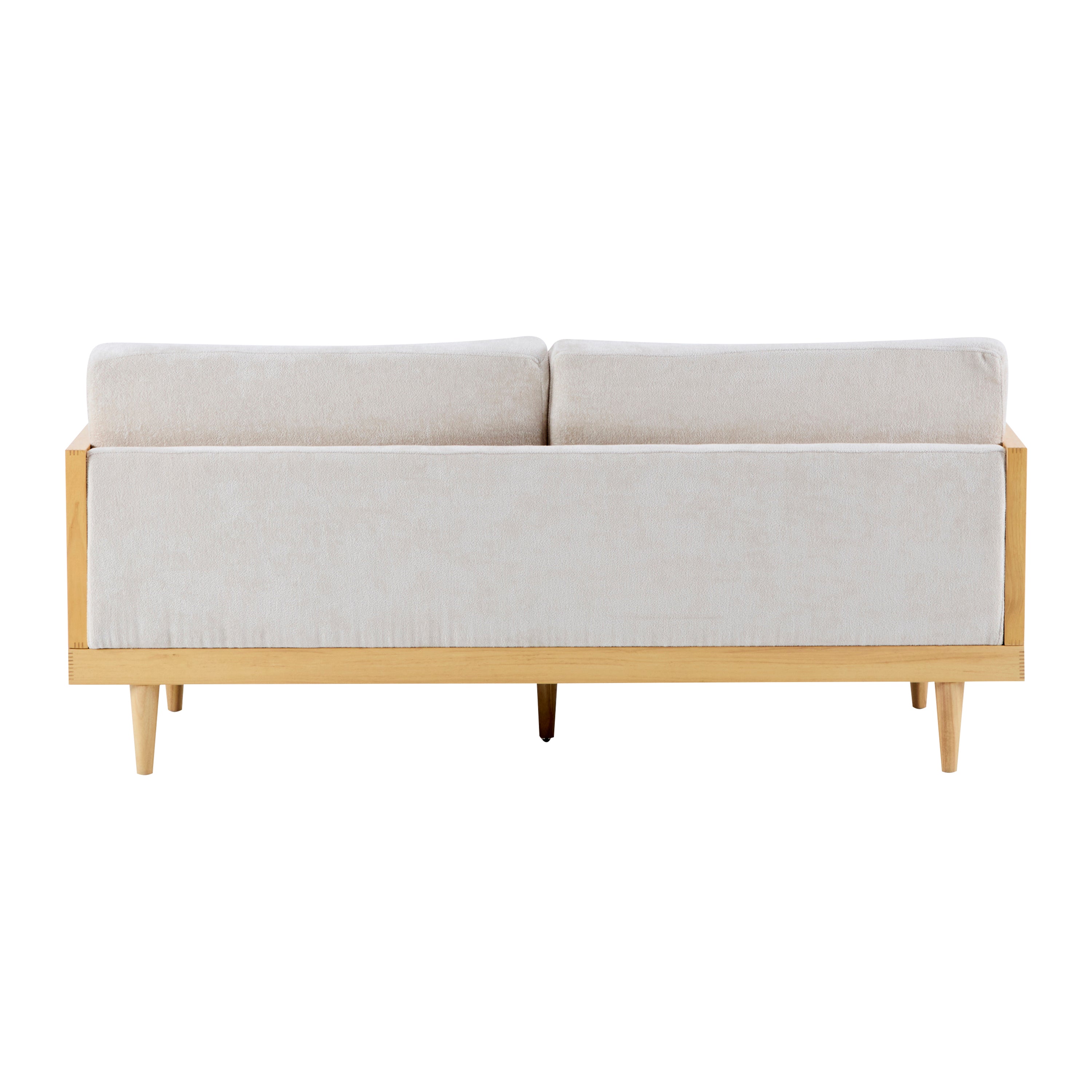 EMIR 72' Square Arm 3-Seater Sofa with Cane Rattan and Wooden Frame,Natural,,Living Rooms,Bedrooms,Apartment Office
