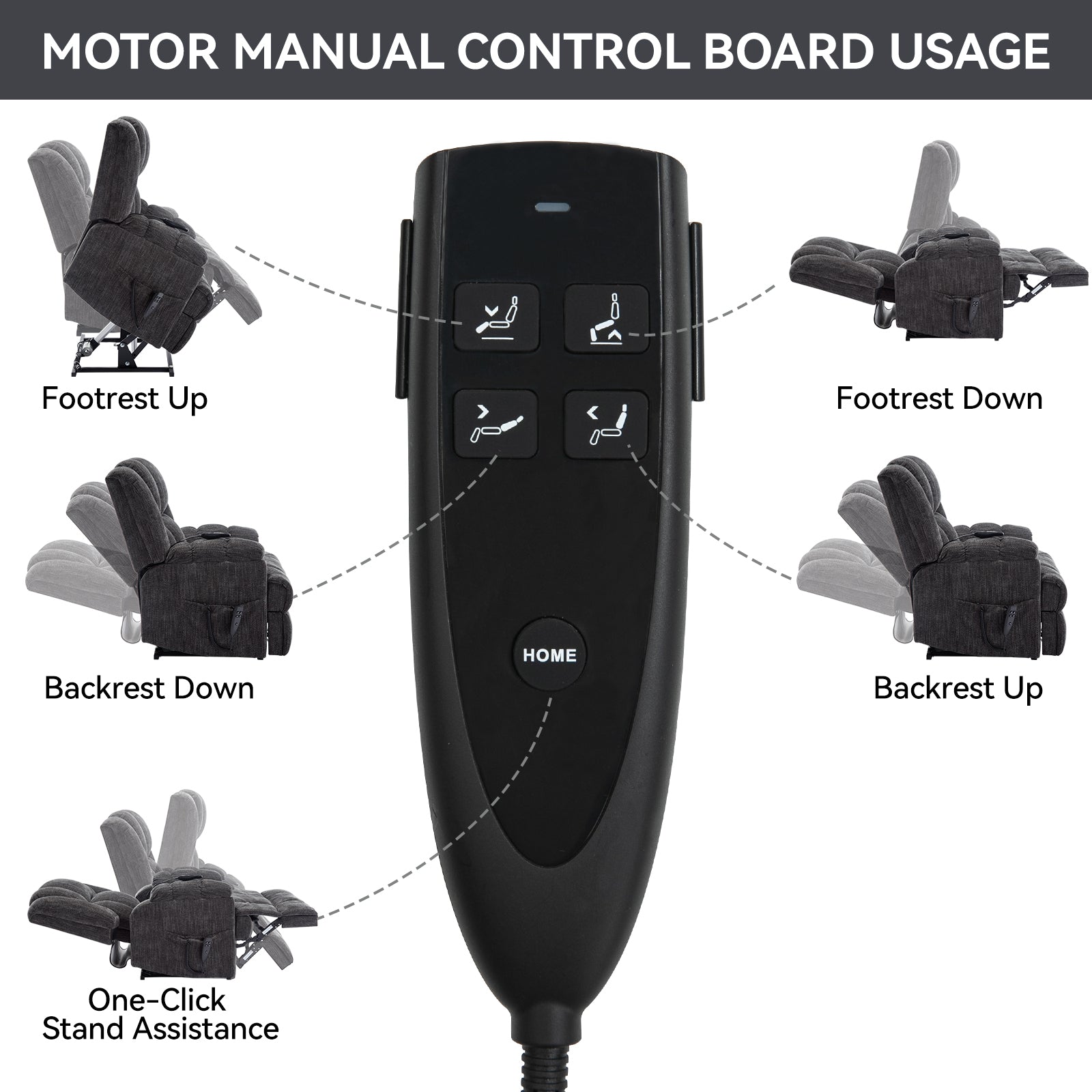Dual Motor Heat Massage Infinite Position Up to 350 LBS Electric Power Lift Recliners with Power-Remote, Medium-firm and Heavy Duty, Grey