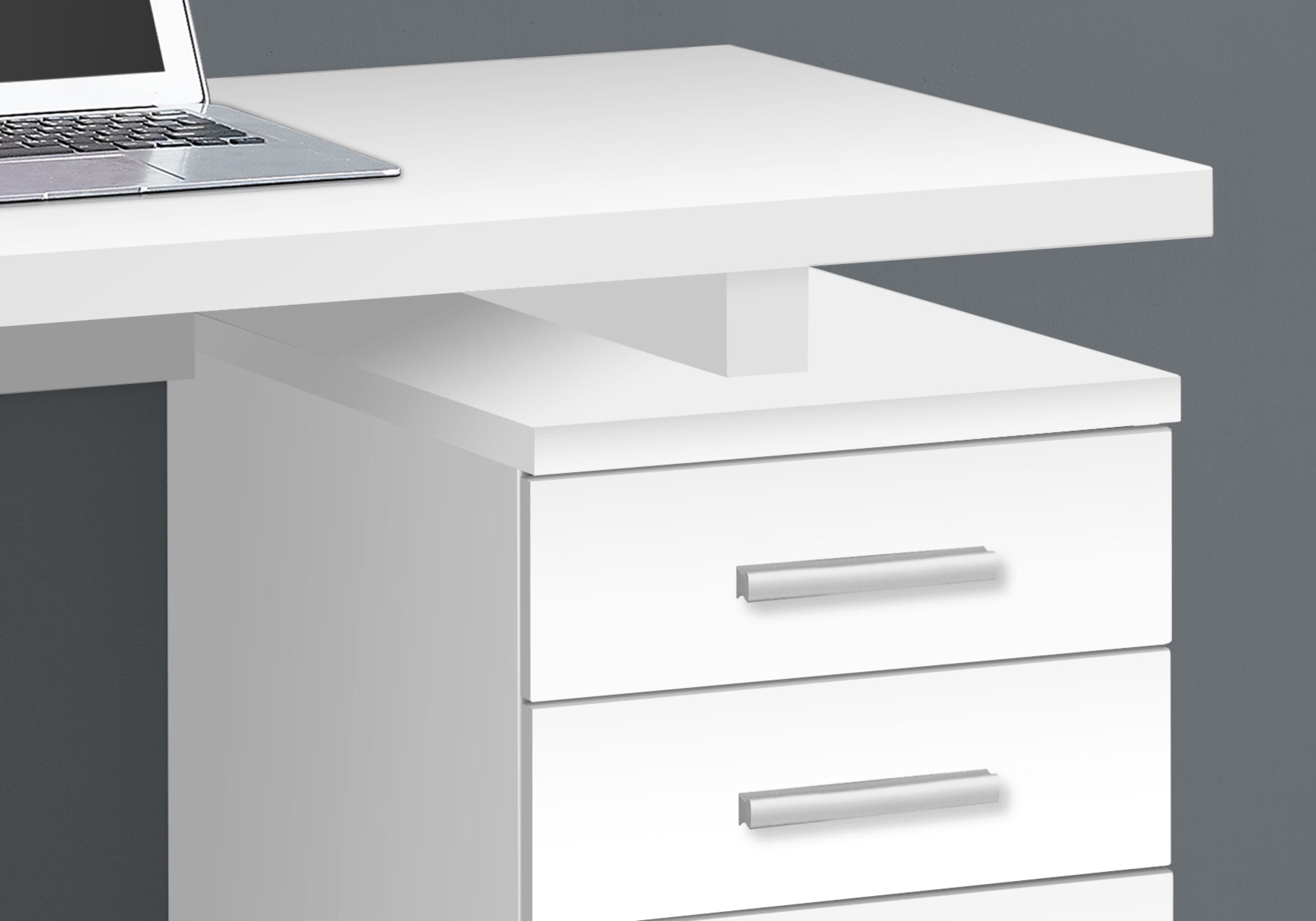 Computer Desk, Home Office, Laptop, Left, Right Set-up, Storage Drawers, 48'l, Work, White Laminate, Contemporary, Modern