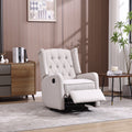 COOLMORE Rocking Recliner Chair,360 Degree Swivel Nursery Rocking Chair,Glider Chair,Modern Small Rocking Swivel Recliner Chair for Bedroom,Living Room Chair Home Theater Seat (Beige)